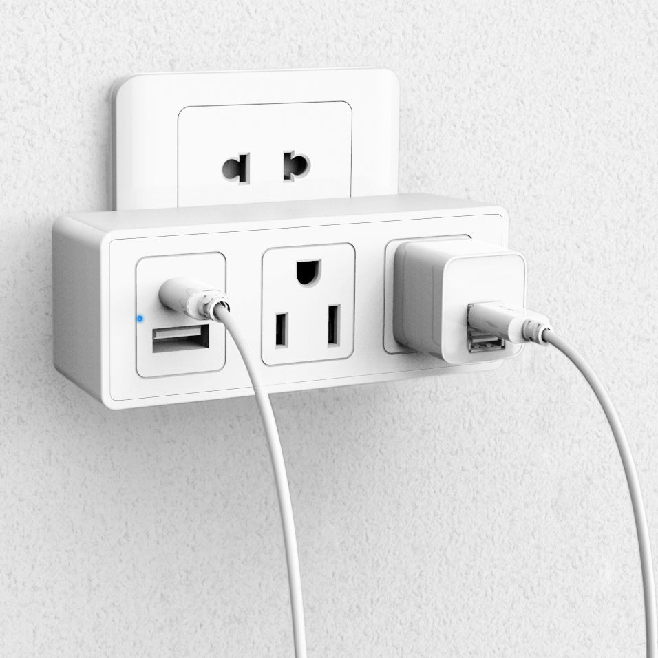 LAX Surge Protector 300j 2 Outlets and 1x USB-C Port and 1x USB-A Port