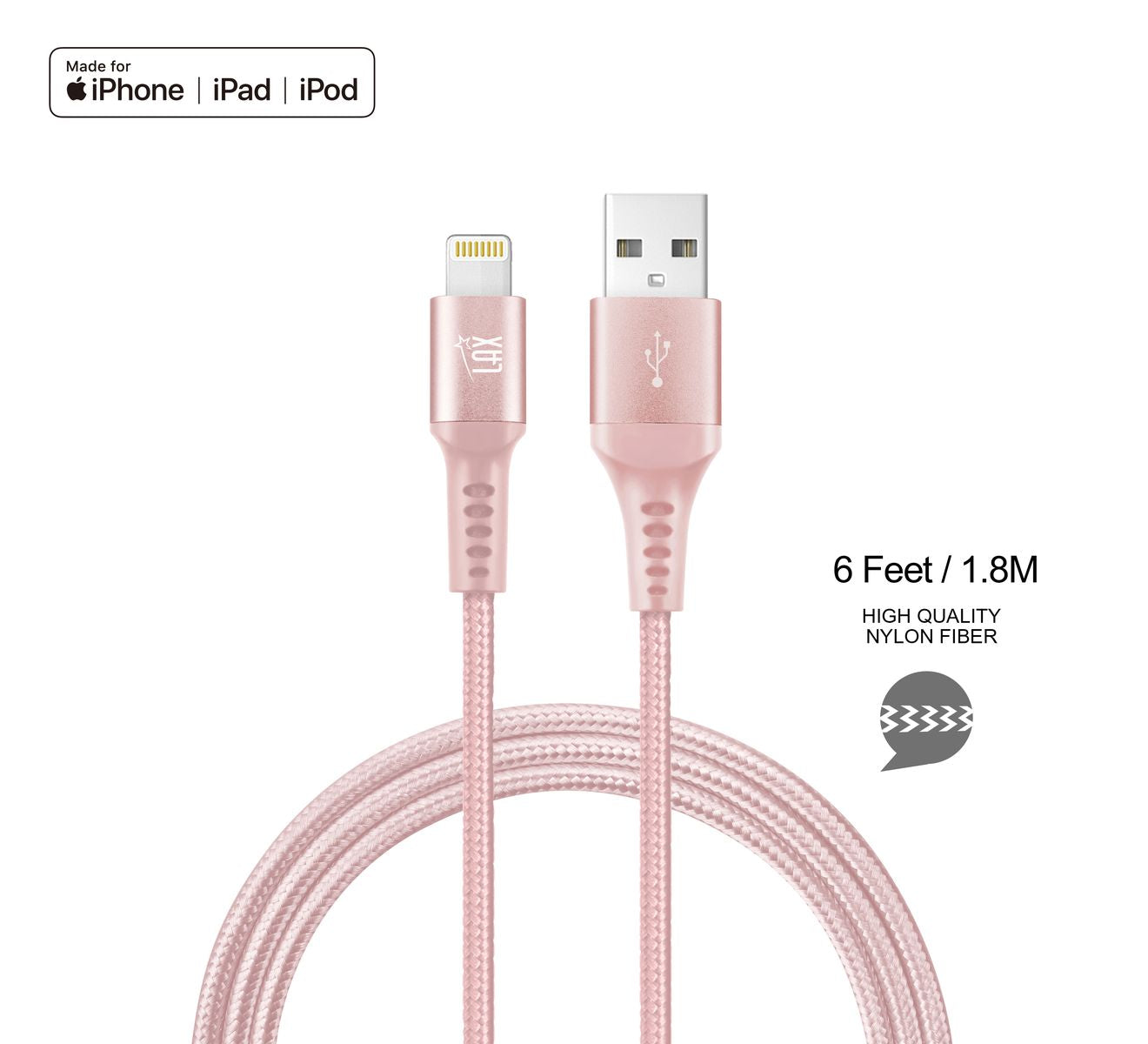LAX Apple MFi Certified USB Iphone Cables - 6ft