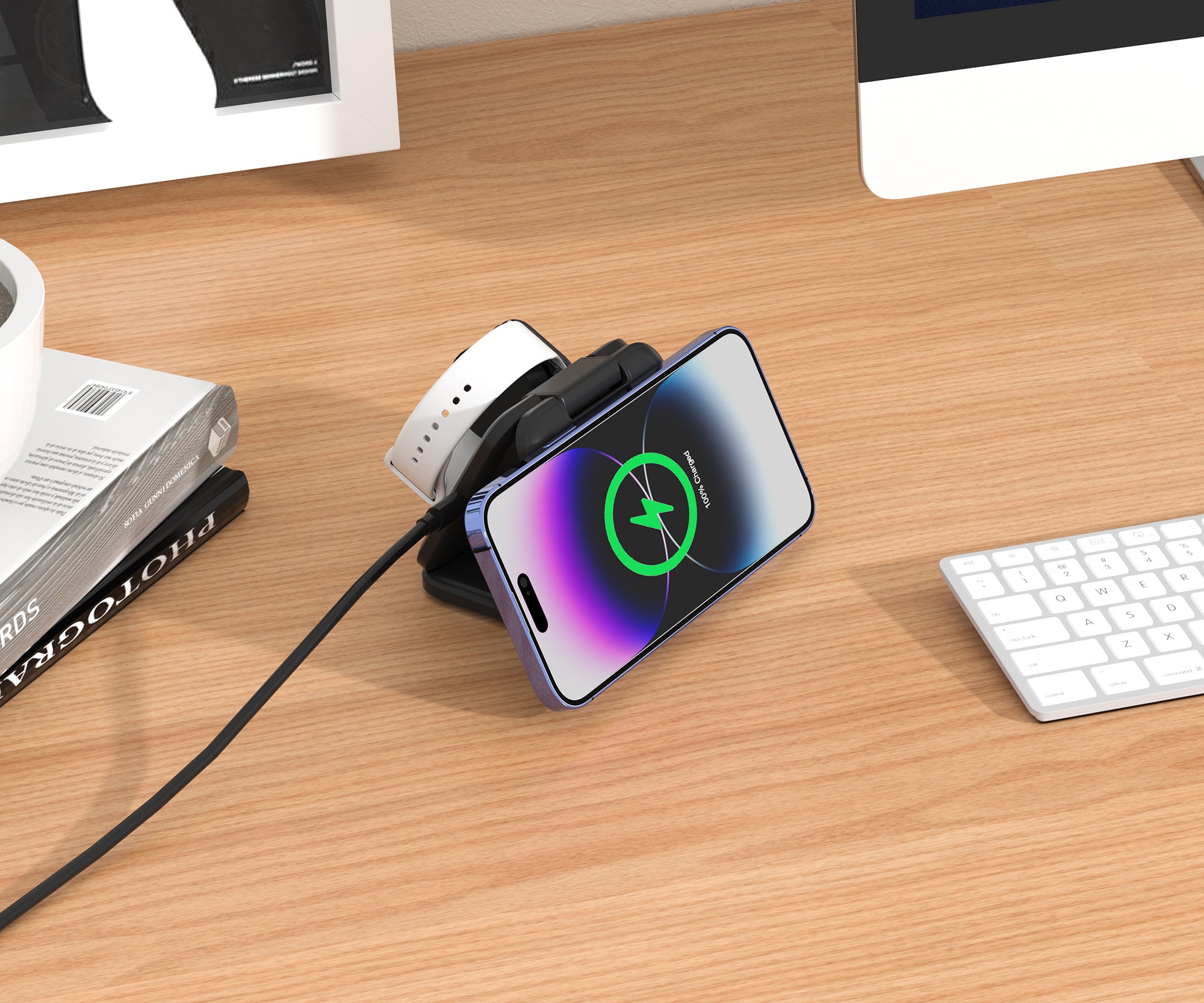 3-in-1 Magnetic  Foldable Wireless Charger for iPhone, Apple Watch, AirPods