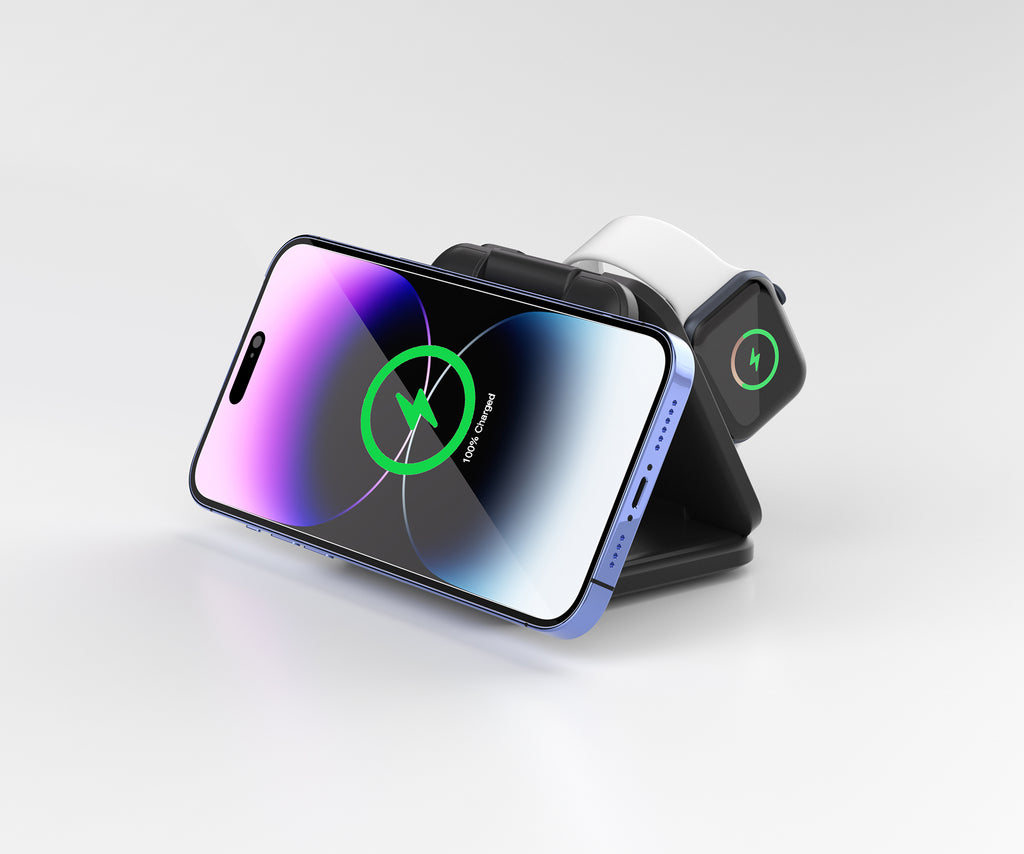 3-in-1 Magnetic  Foldable Wireless Charger for iPhone, Apple Watch, AirPods