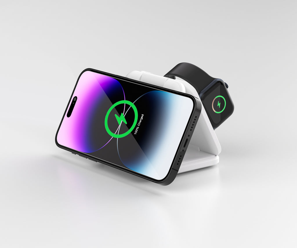 3-in-1 Magnetic  Foldable Wireless Charger for iPhone, Apple Watch, AirPods