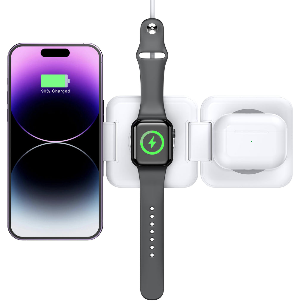 3-in-1 Magnetic  Foldable Wireless Charger for iPhone, Apple Watch, AirPods