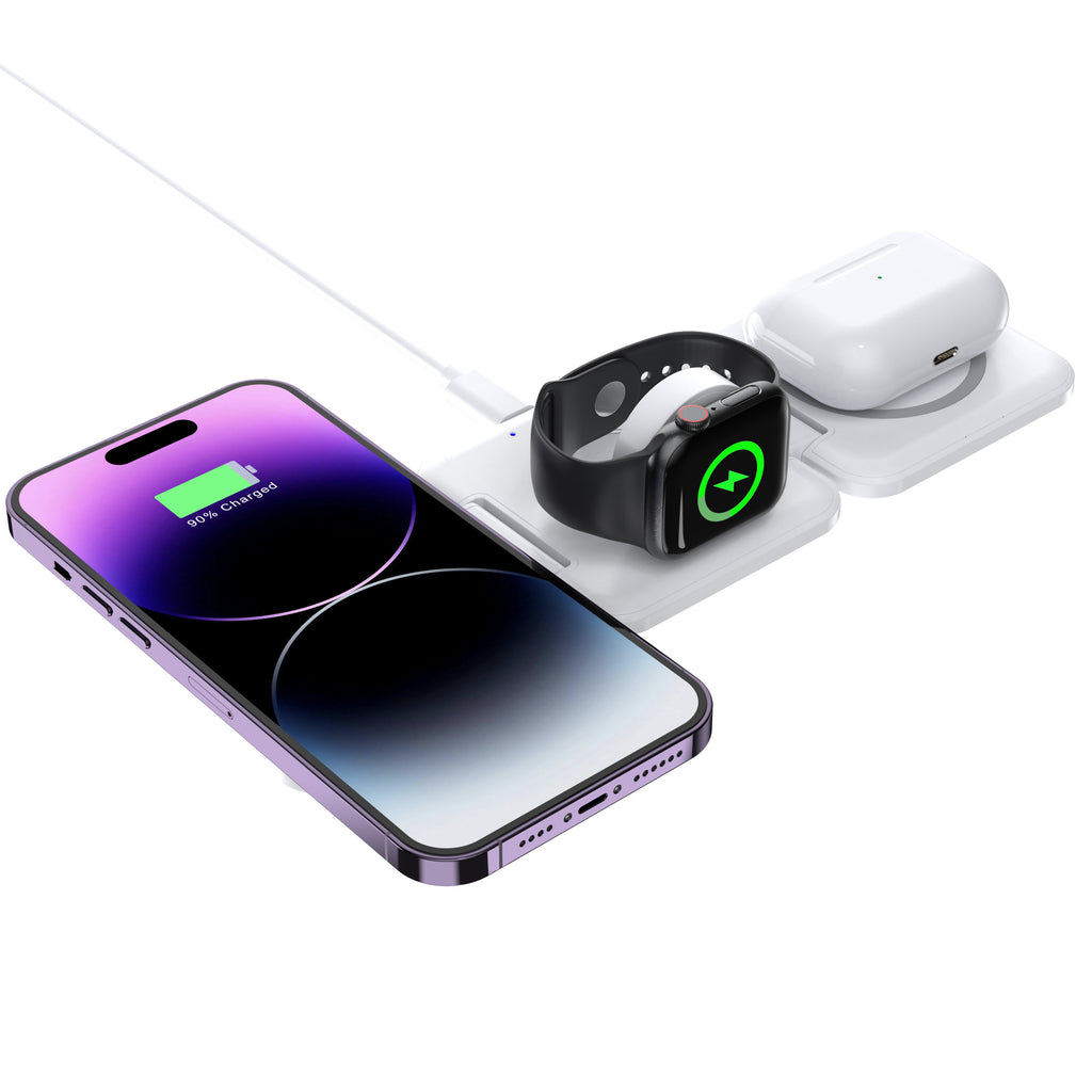3-in-1 Magnetic  Foldable Wireless Charger for iPhone, Apple Watch, AirPods