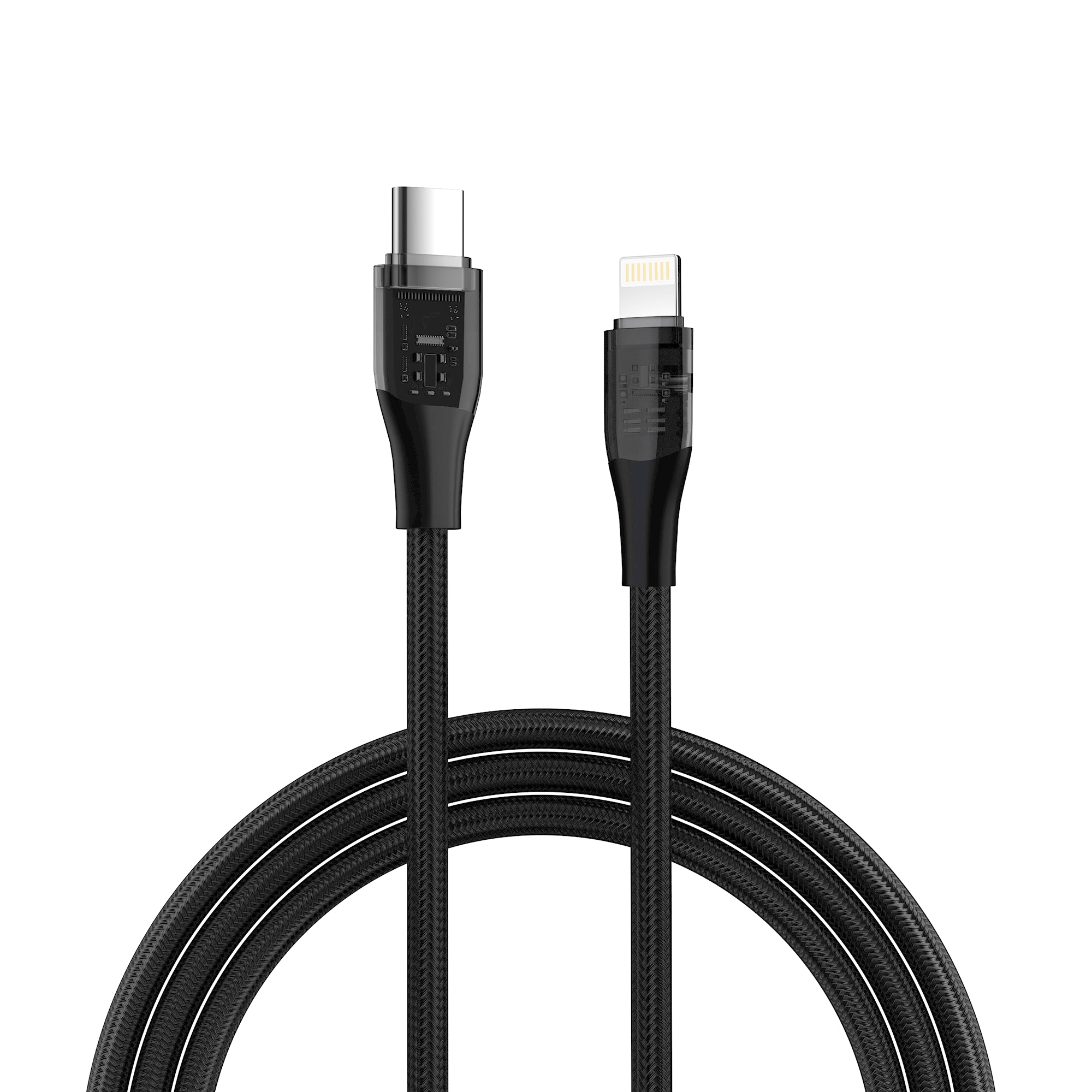 LAX Apple MFi USB-C to Iphone Cables 10 Feet Clear Connectors Braided