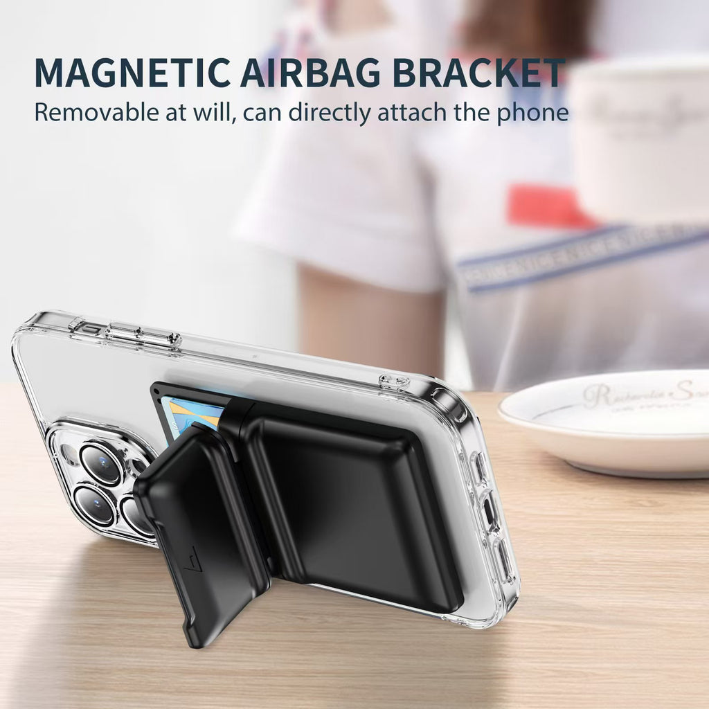 MagSafe Magnetic Card Holder Lanyard Wallet with Phone Stand