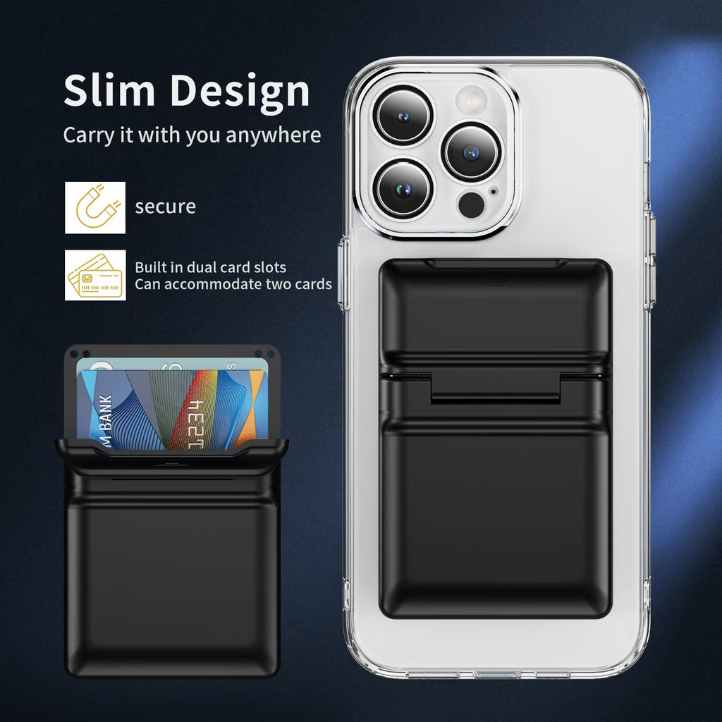 MagSafe Magnetic Card Holder Lanyard Wallet with Phone Stand