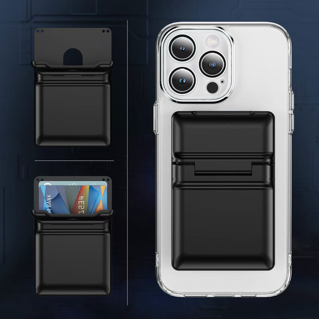 MagSafe Magnetic Card Holder Lanyard Wallet with Phone Stand