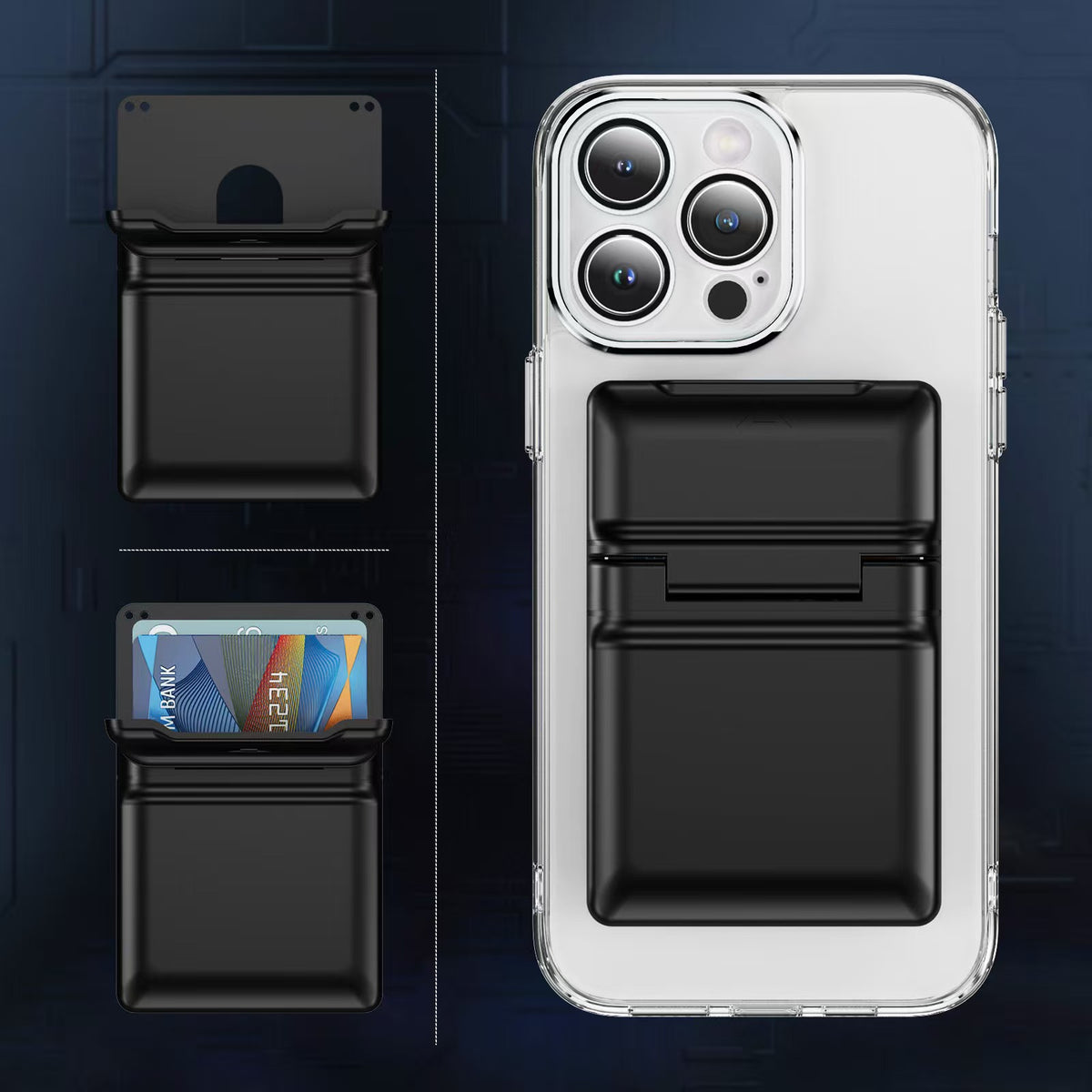 MagSafe Magnetic Card Holder Lanyard Wallet with Phone Stand