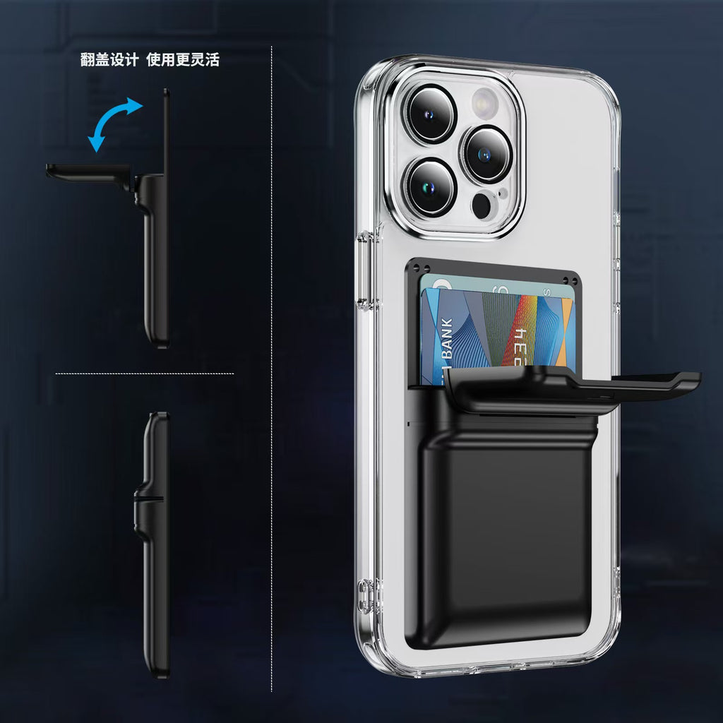 MagSafe Magnetic Card Holder Lanyard Wallet with Phone Stand