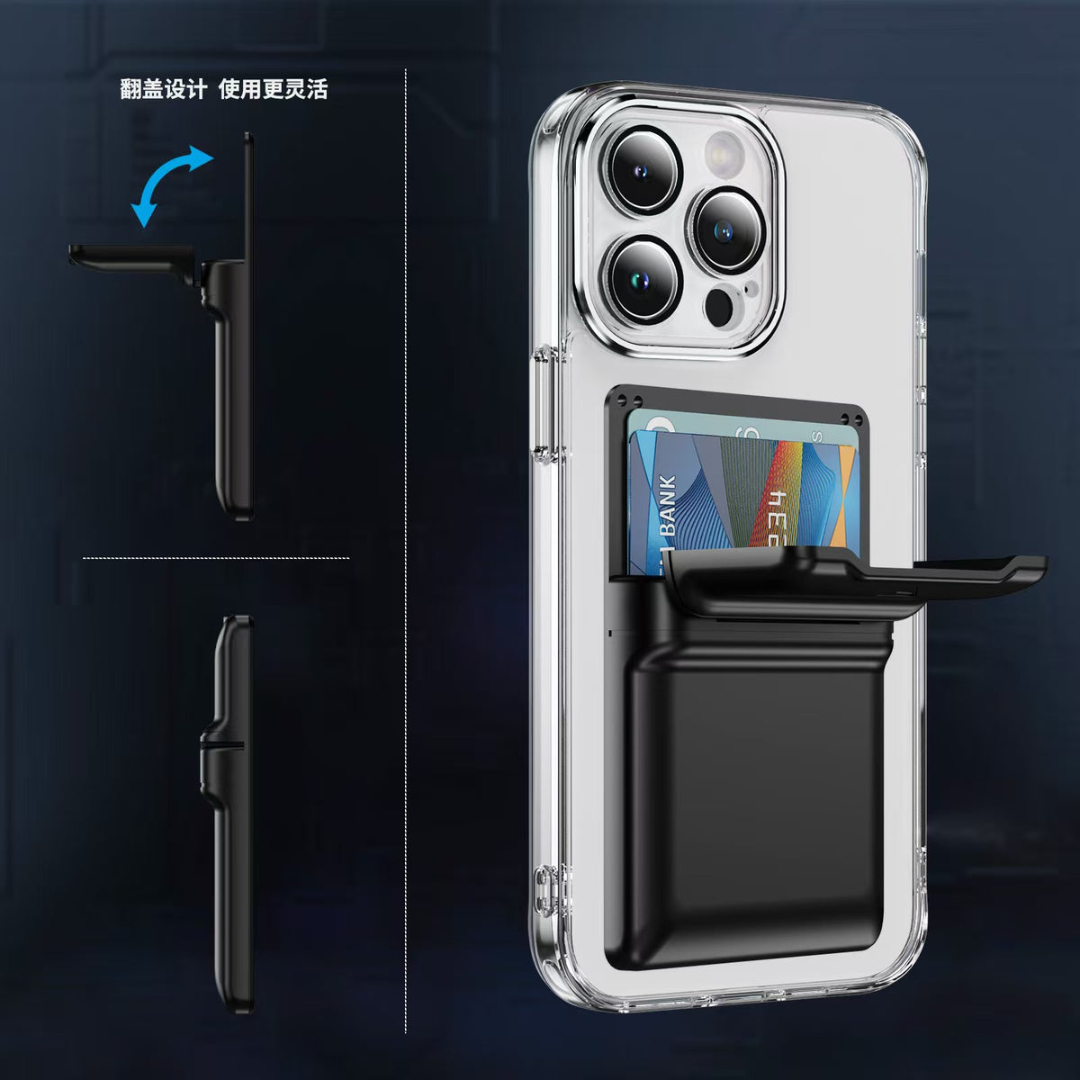 MagSafe Magnetic Card Holder Lanyard Wallet with Phone Stand