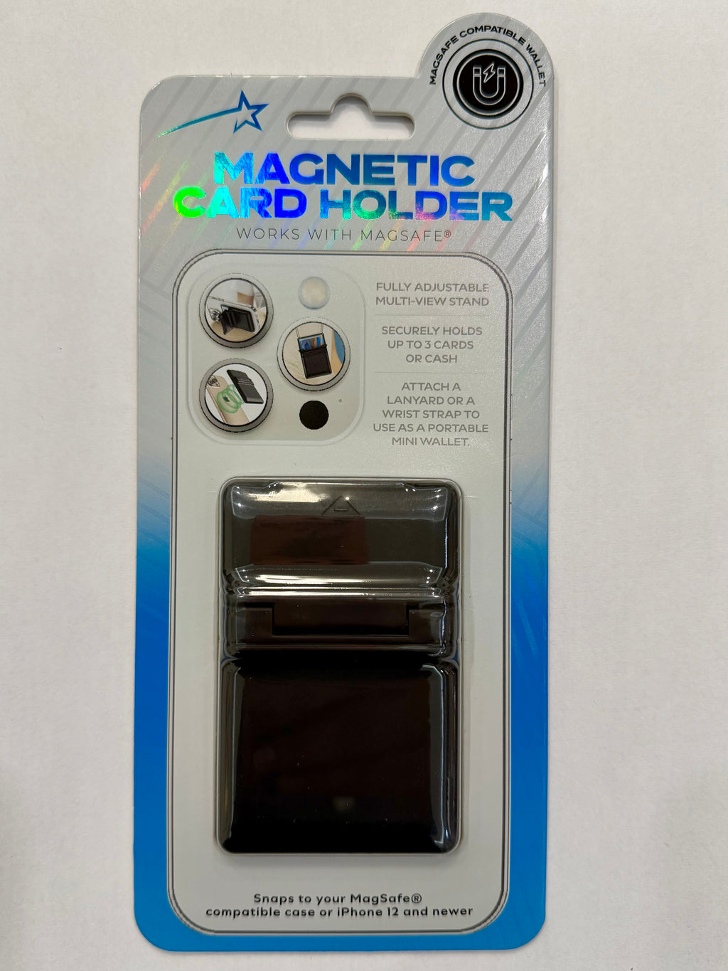MagSafe Magnetic Card Holder Lanyard Wallet with Phone Stand