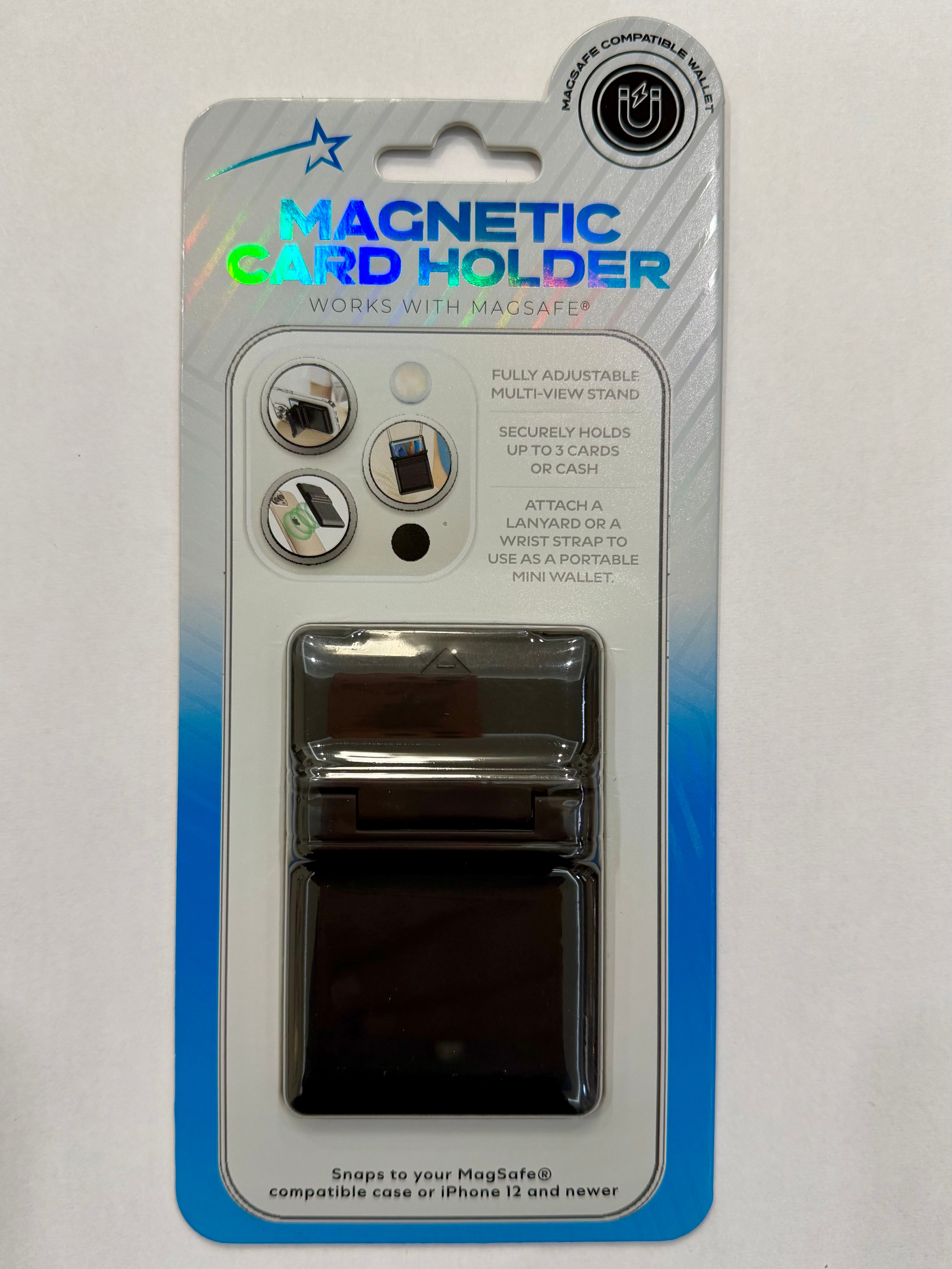 MagSafe Magnetic Card Holder Lanyard Wallet with Phone Stand