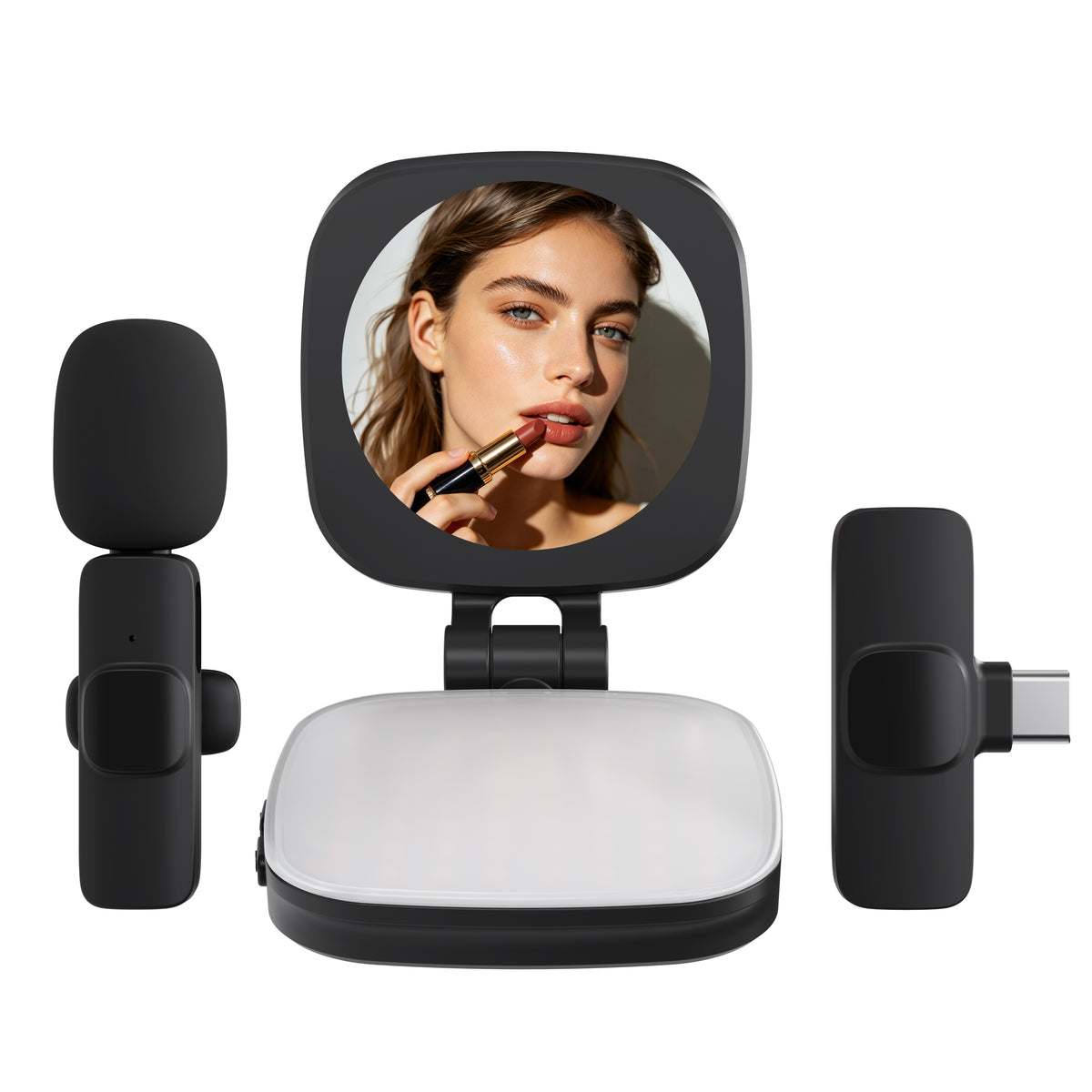 LAX Magnetic Vlogging Kit | 4-in-1 LED Light & Mic Hub