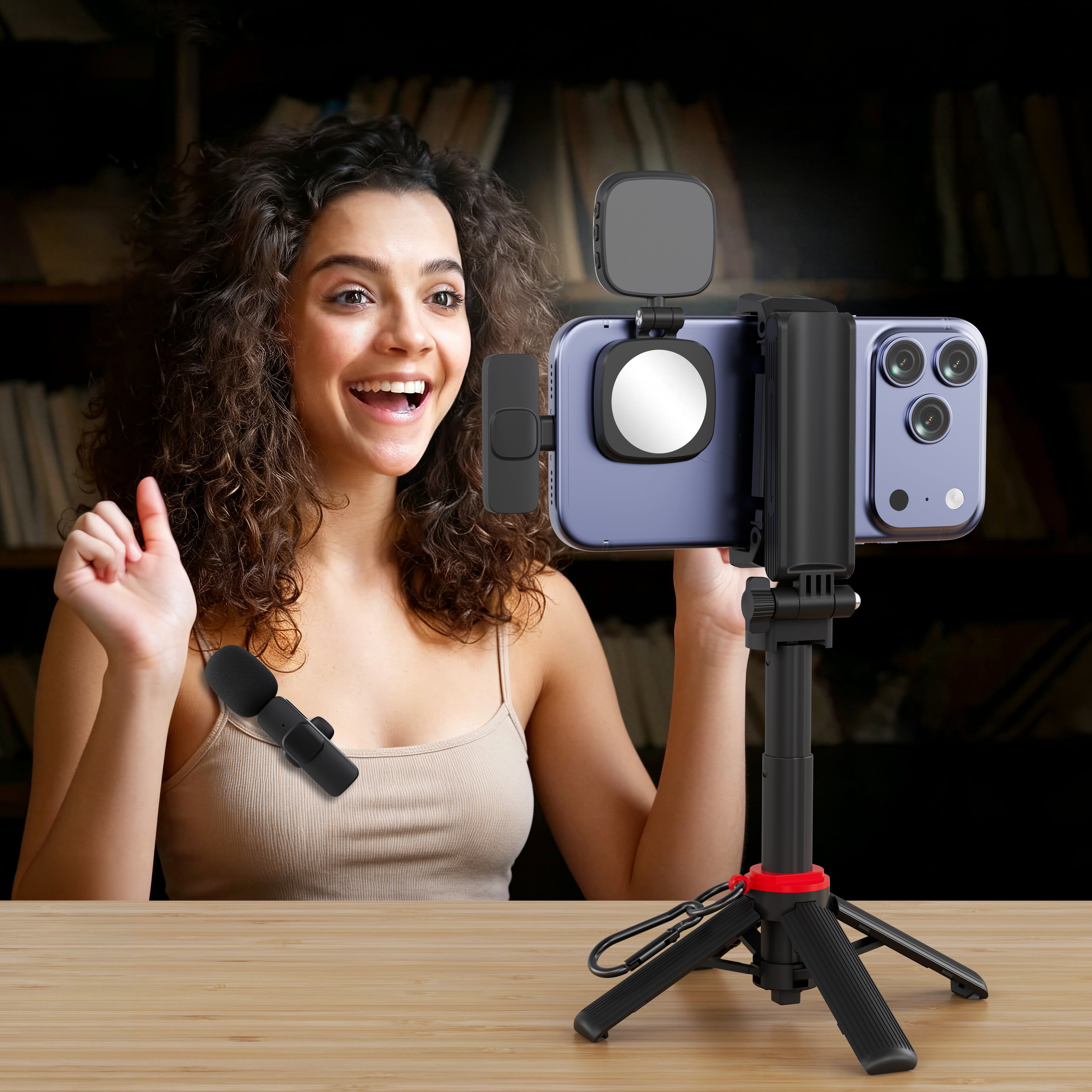 LAX Magnetic Vlogging Kit | 4-in-1 LED Light & Mic Hub