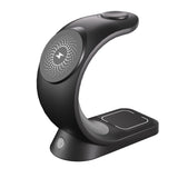Curved Nightlight 3-in-1 MagSafe Compatible Wireless Charger for Phone, Watch, and Earphones - Black