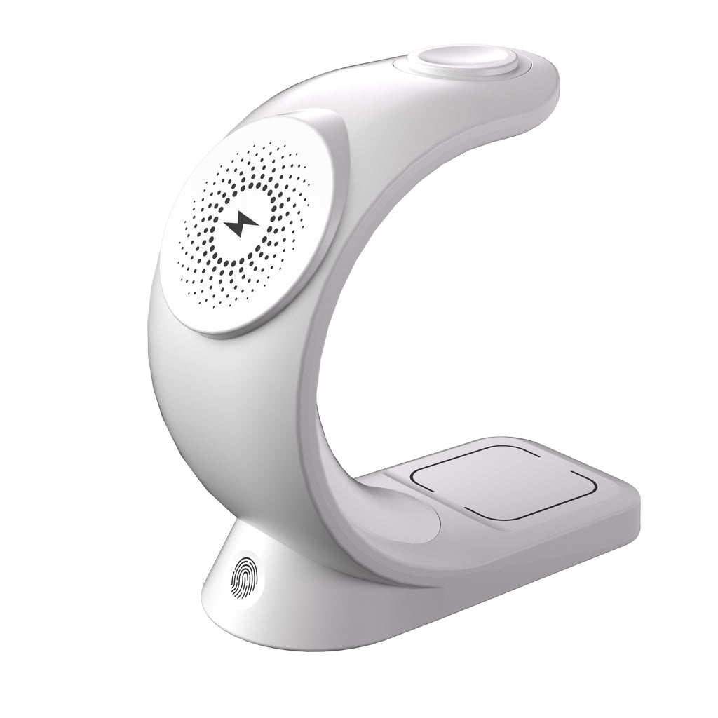 Curved Nightlight 3-in-1 MagSafe Compatible Wireless Charger for Phone, Watch, and Earphones - Black