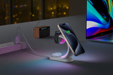 Curved Nightlight 3-in-1 MagSafe Compatible Wireless Charger for Phone, Watch, and Earphones - Black