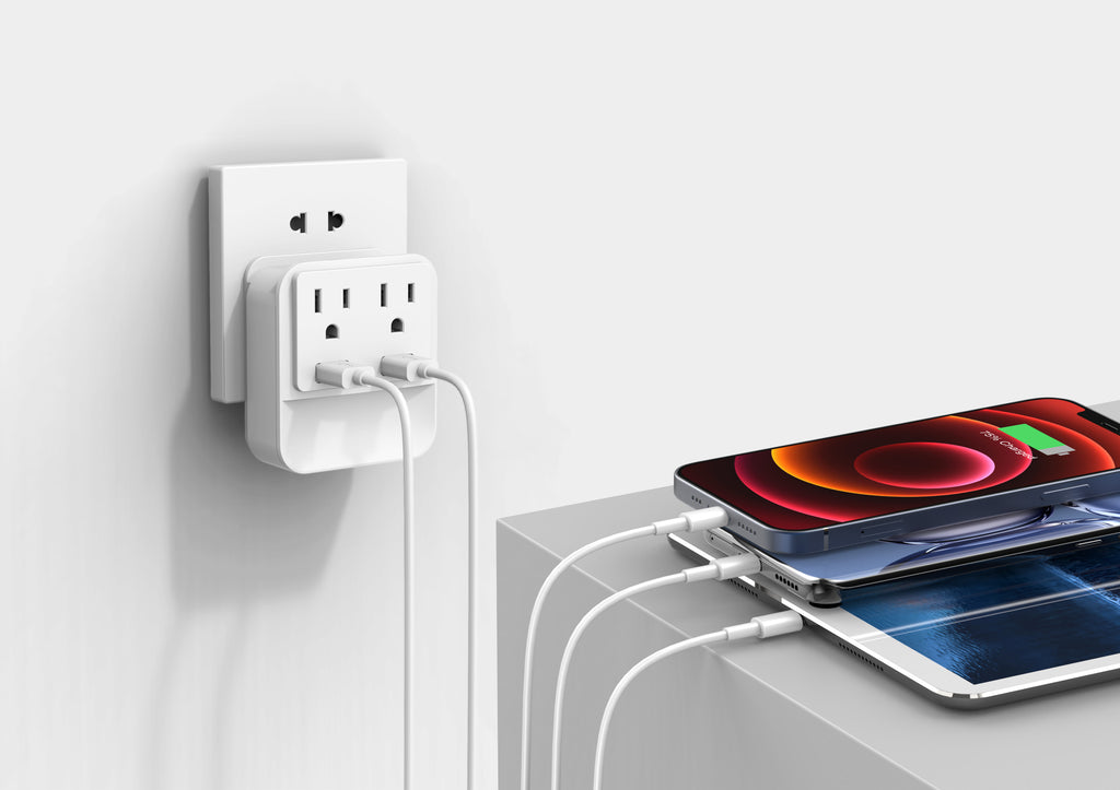 Surge Protector 2-Pack | 2 AC Outlets + 2 USB Ports with LED Light