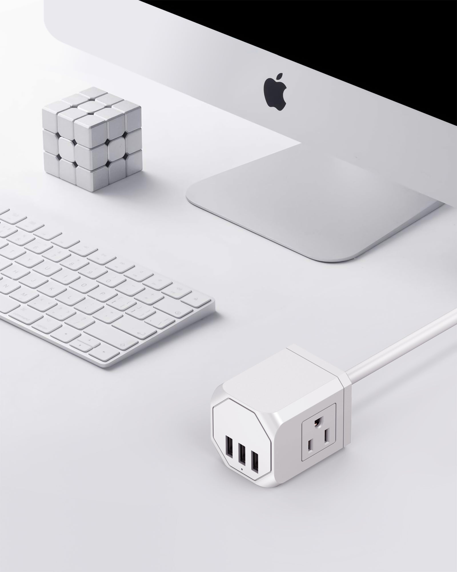 6-in-1 Wall Outlet Extender with USB & 5FT Cord – 2-Pack