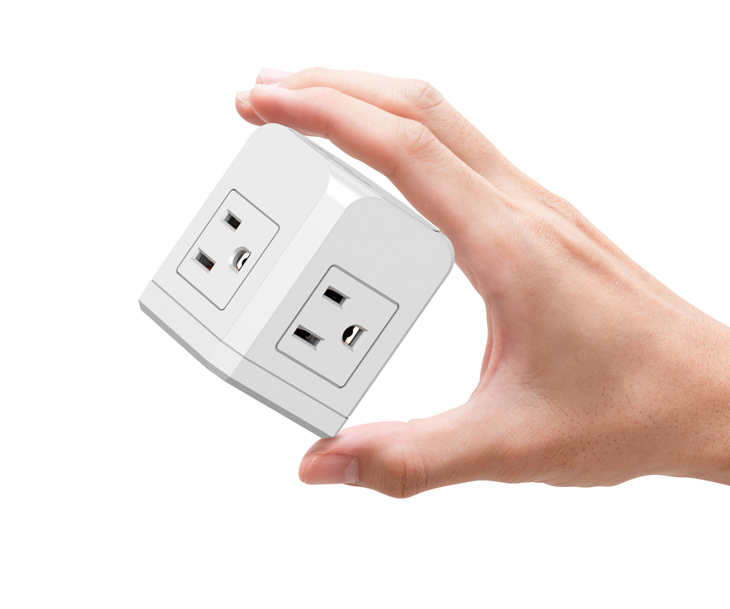 6-in-1 Wall Outlet Extender with USB & 5FT Cord – 2-Pack