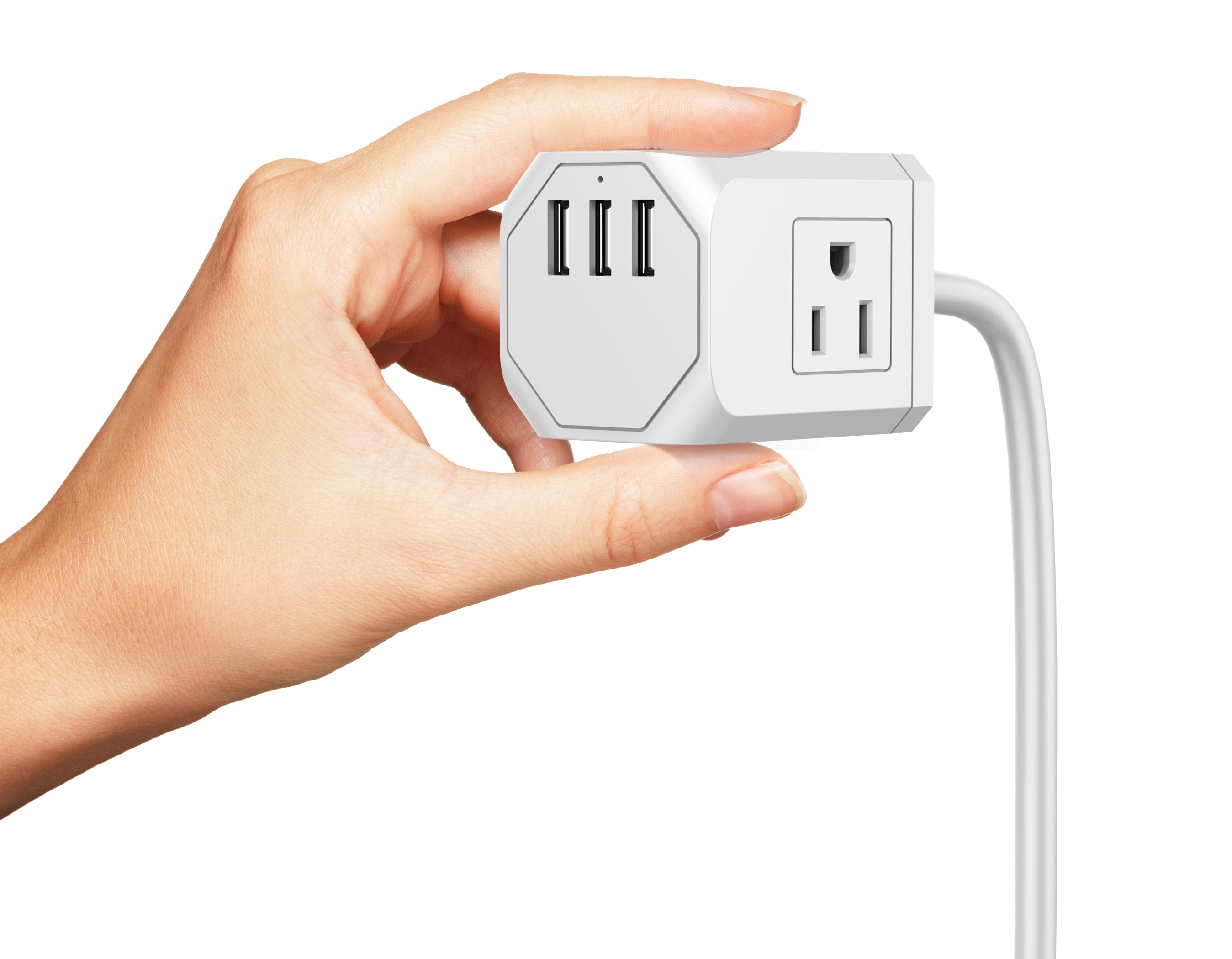 6-in-1 Wall Outlet Extender with USB & 5FT Cord – 2-Pack