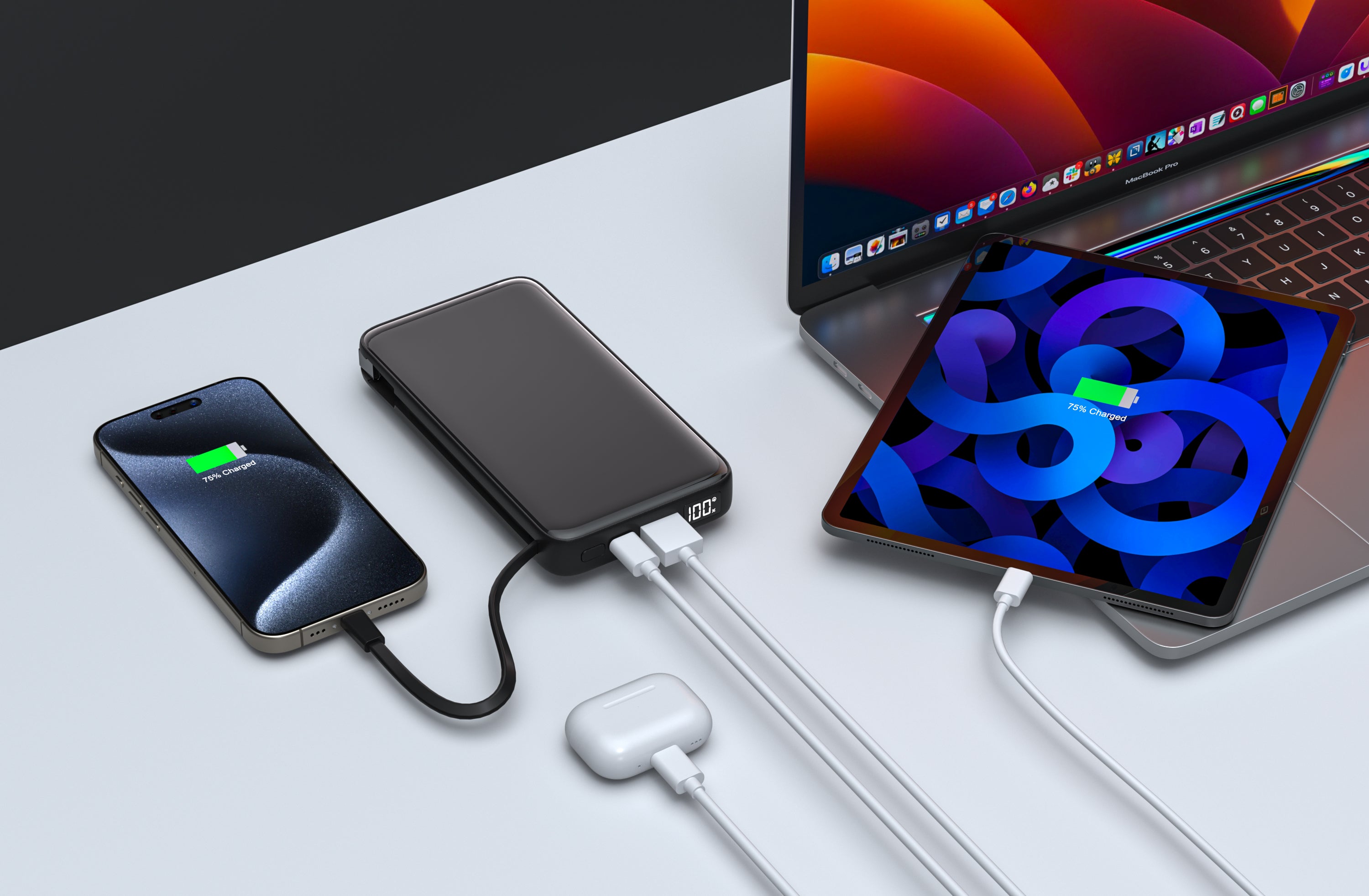 Plugable 10,000mAh Power Bank with USB-C & Digital Display