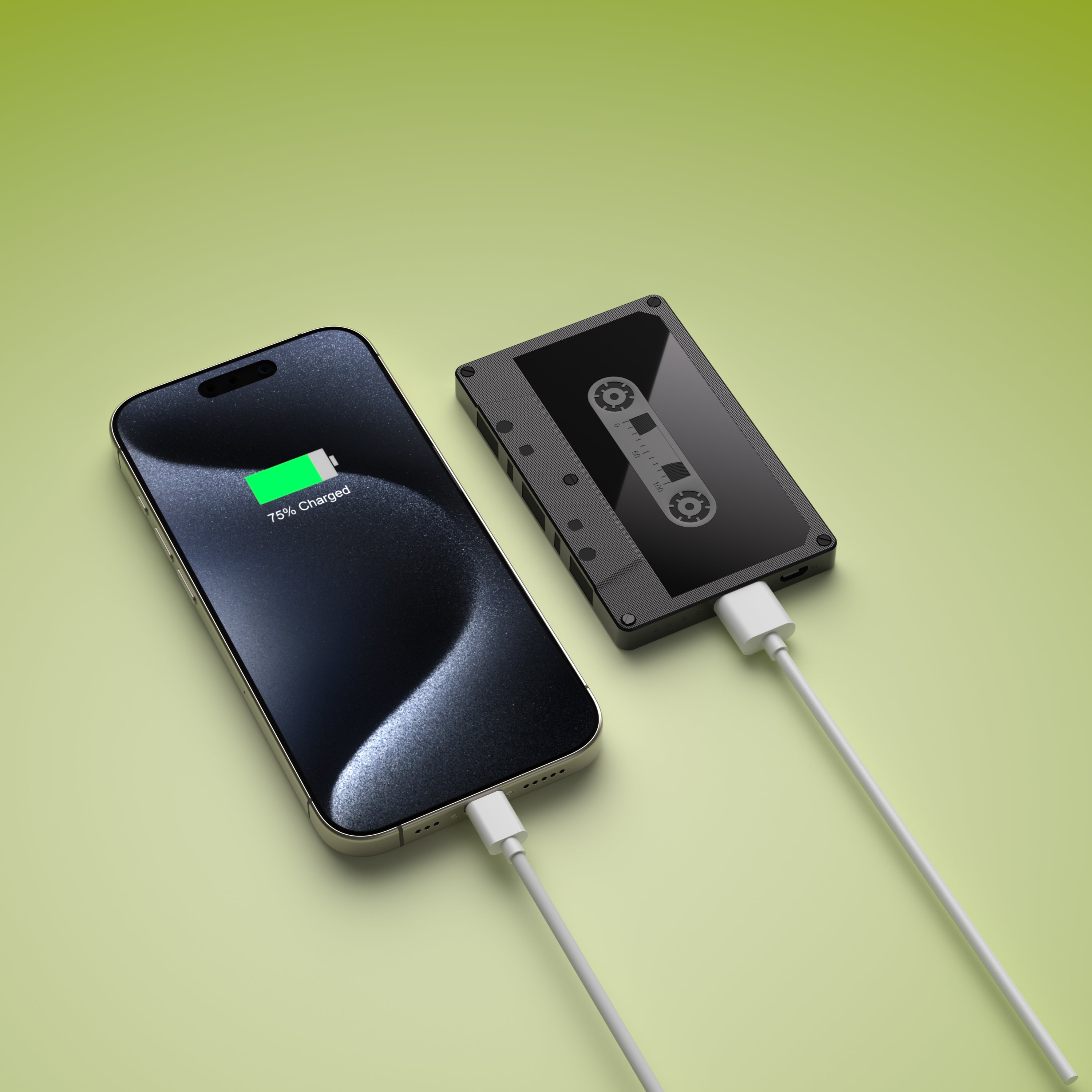 5000mAh Power Bank, Cassette-Style, Portable Charger