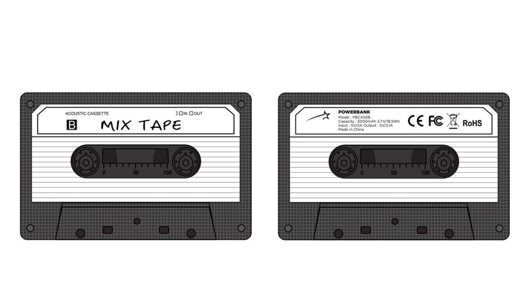 5000mAh Power Bank, Cassette-Style, Portable Charger