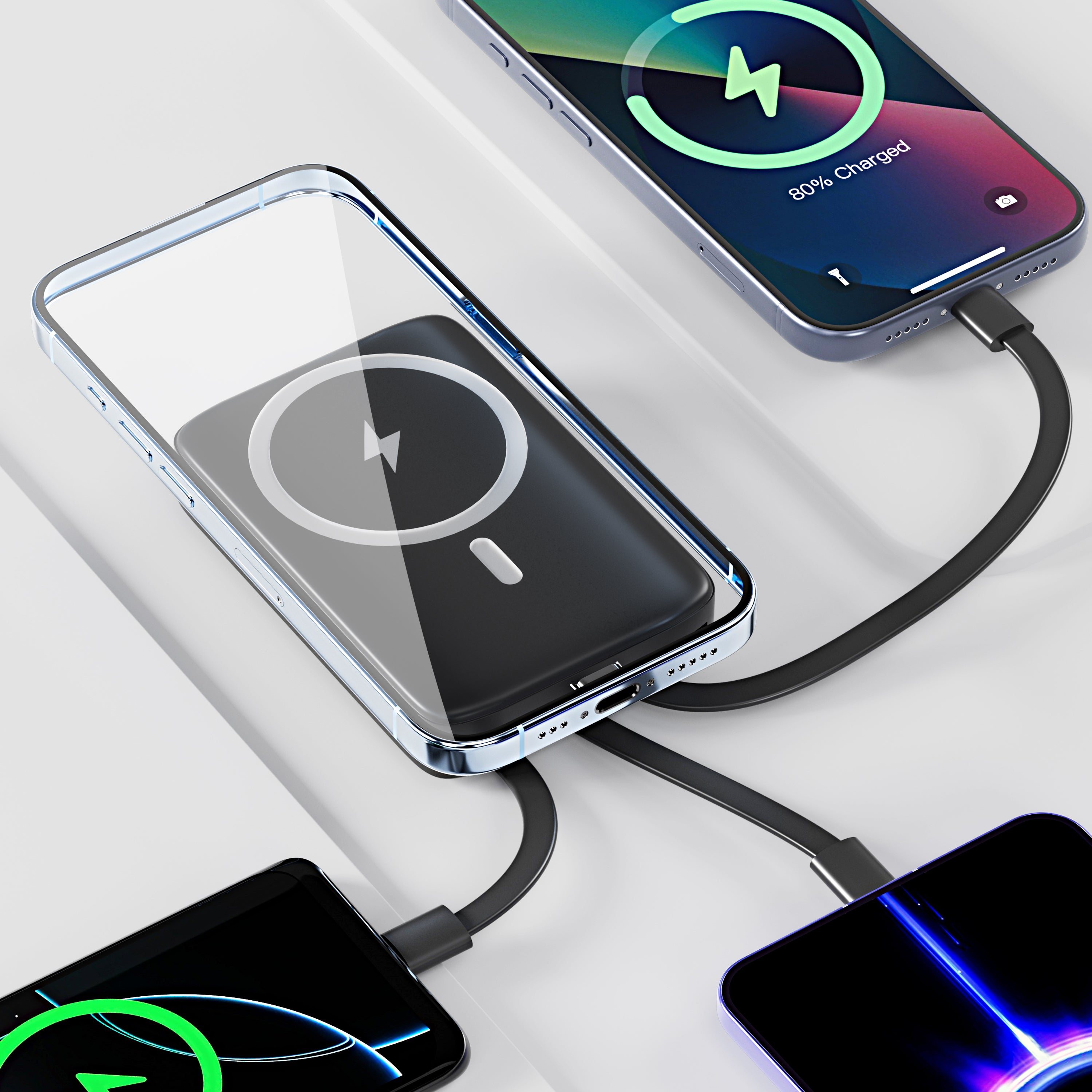 5-in-1 Power Bank 5000mAh – Black & White