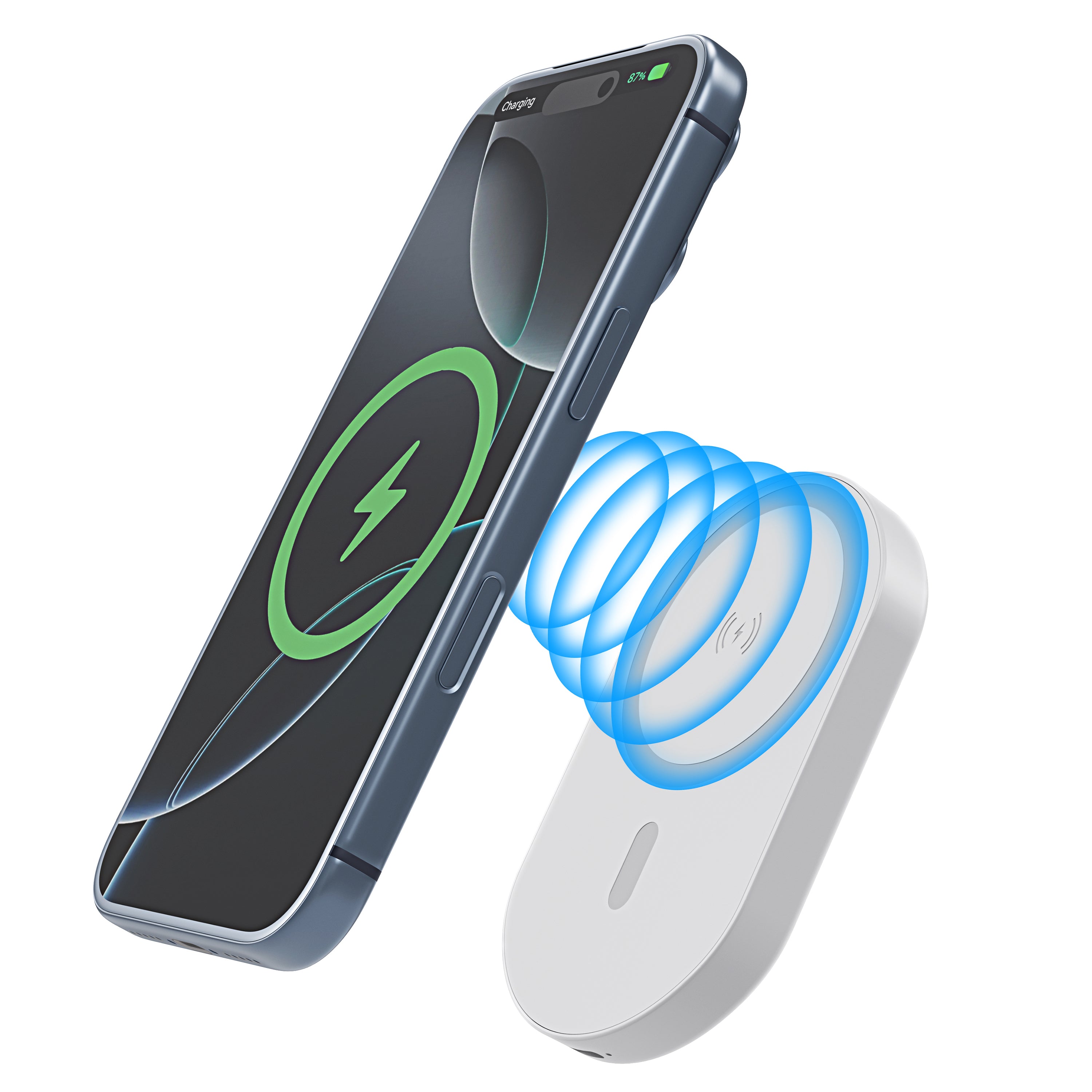 Magnetic Wireless Power Bank 5000mAh – 2-Pack White