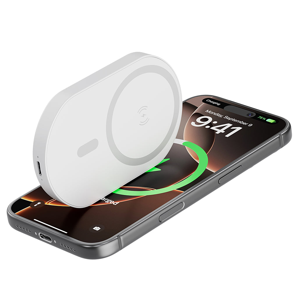 Magnetic Wireless Power Bank 5000mAh – 2-Pack White