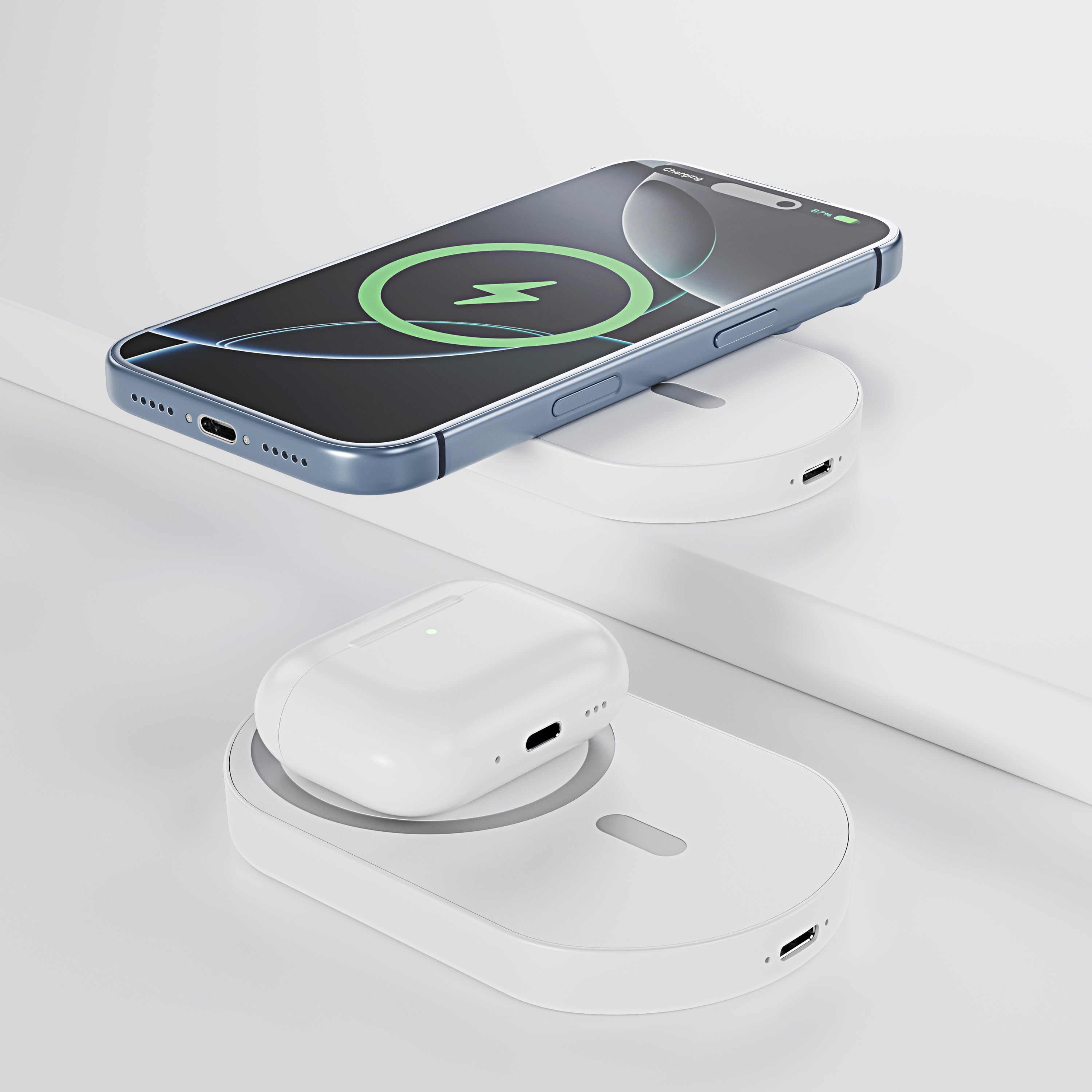 Magnetic Wireless Power Bank 5000mAh – 2-Pack White