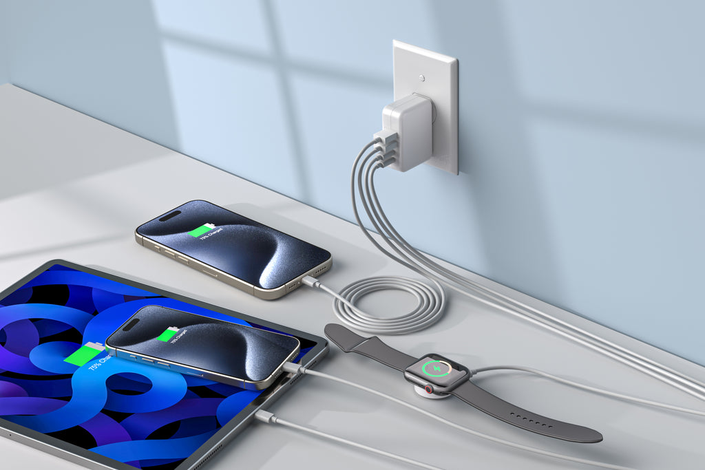 4-Port USB 20W Wall Charger - 2x USB-C + 2x USB-A