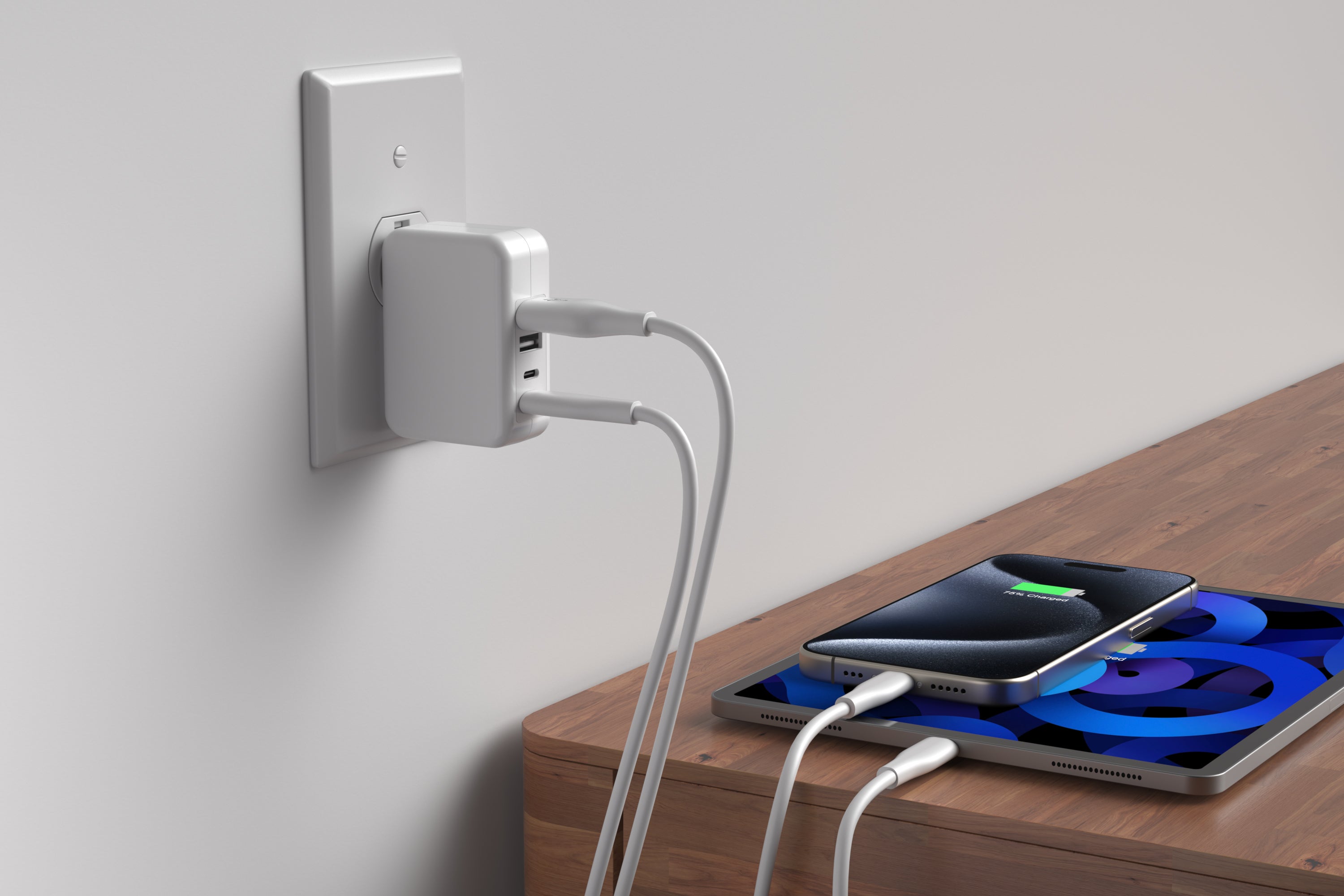 4-Port USB 20W Wall Charger - 2x USB-C + 2x USB-A