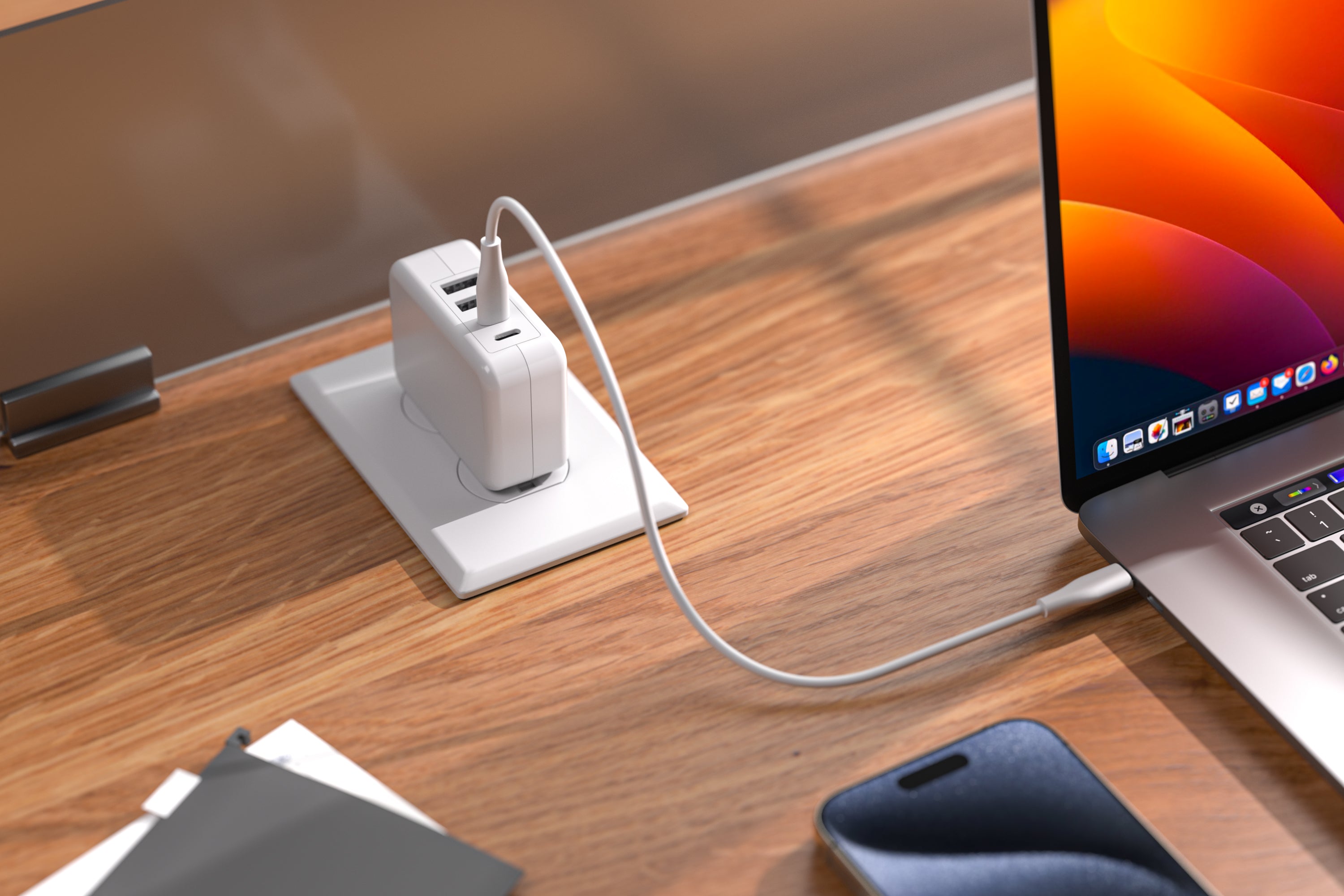 4-Port USB 20W Wall Charger - 2x USB-C + 2x USB-A