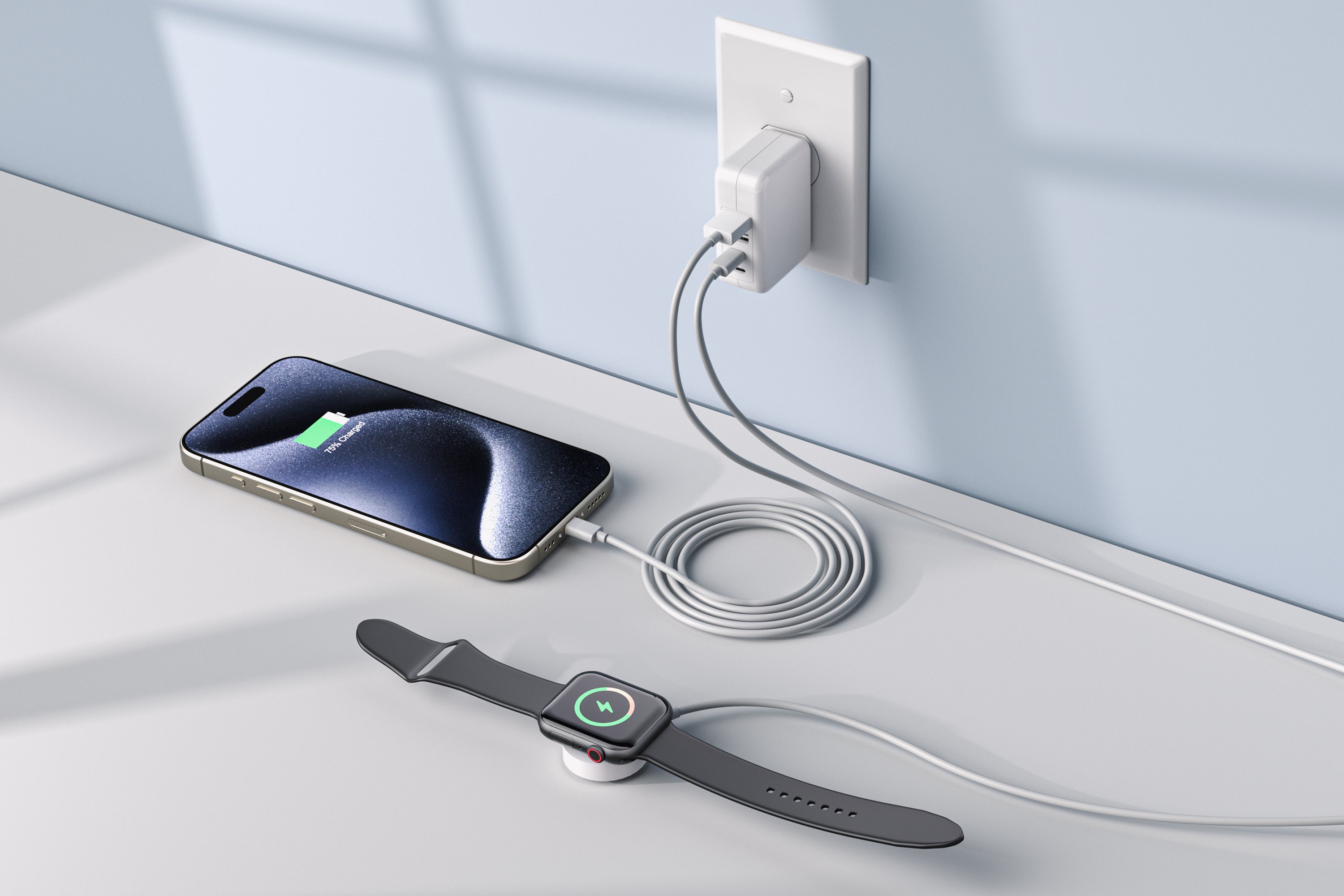 4-Port USB 20W Wall Charger - 2x USB-C + 2x USB-A