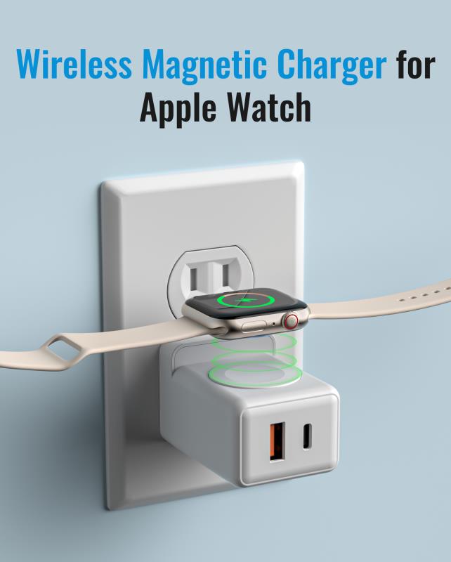 LAX 20W Wall Charger with Apple Watch Charger - White