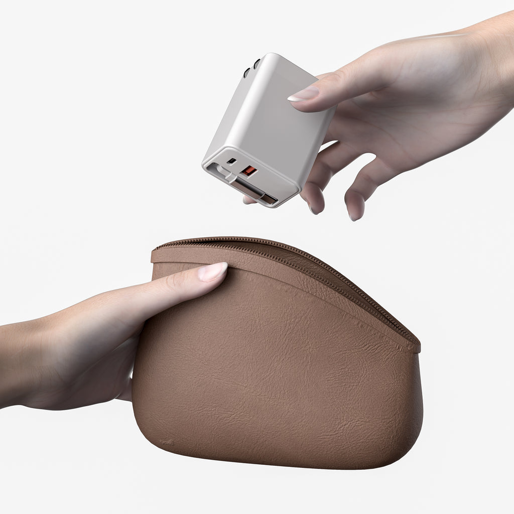 USBPD 45W Wall Charger with built-in retractable USB-C Cable