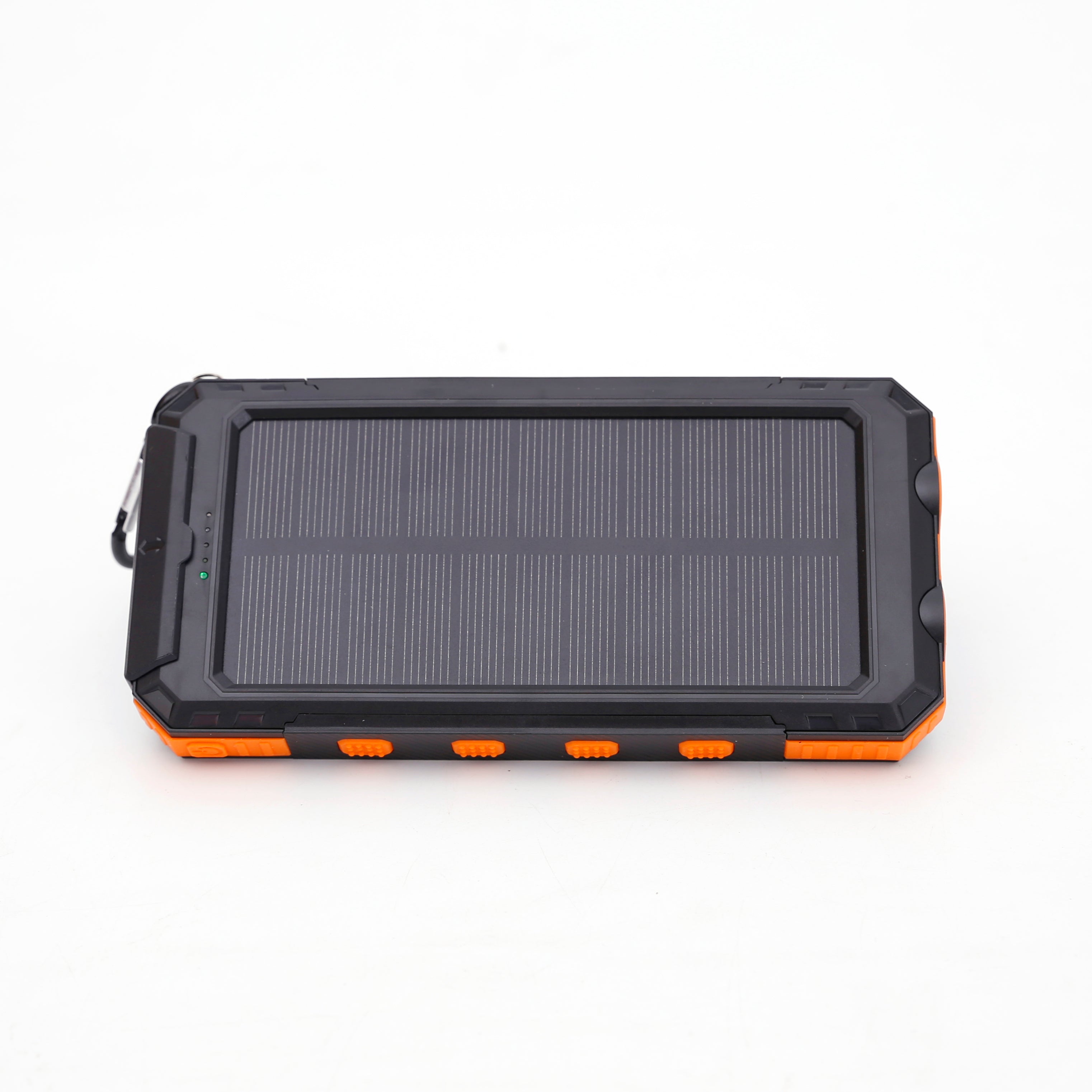 Multi-Functional 10,000mAh Power Bank with Solar Recharging, LED Flashlights, and Compass