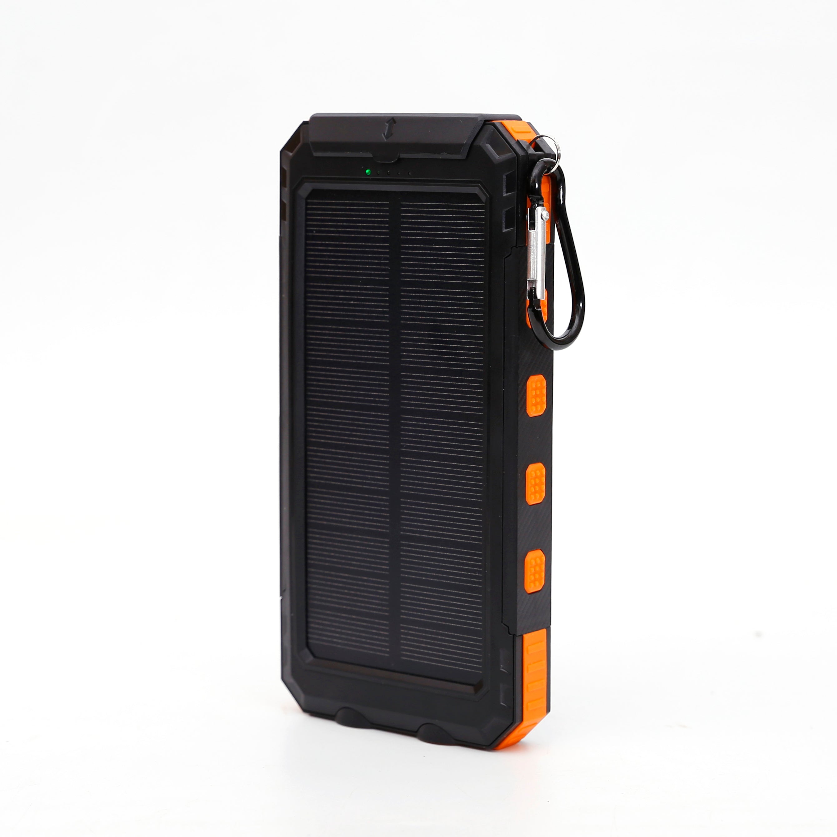 Multi-Functional 10,000mAh Power Bank with Solar Recharging, LED Flashlights, and Compass