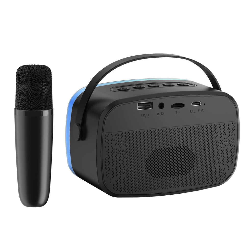 Mini RGB LED Karaoke Speaker with Mic