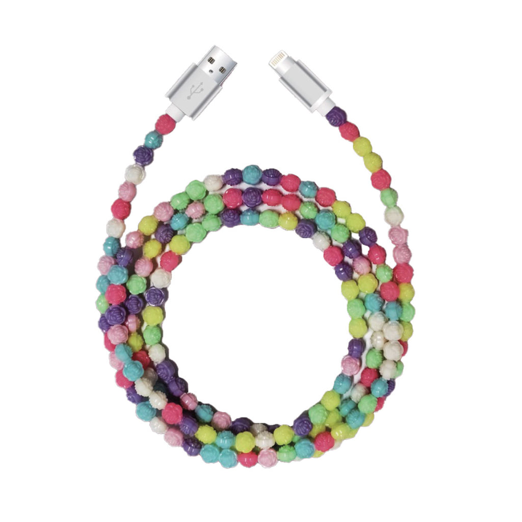 Beaded USB Cable - A to C & Iphone - 6ft Candy Style