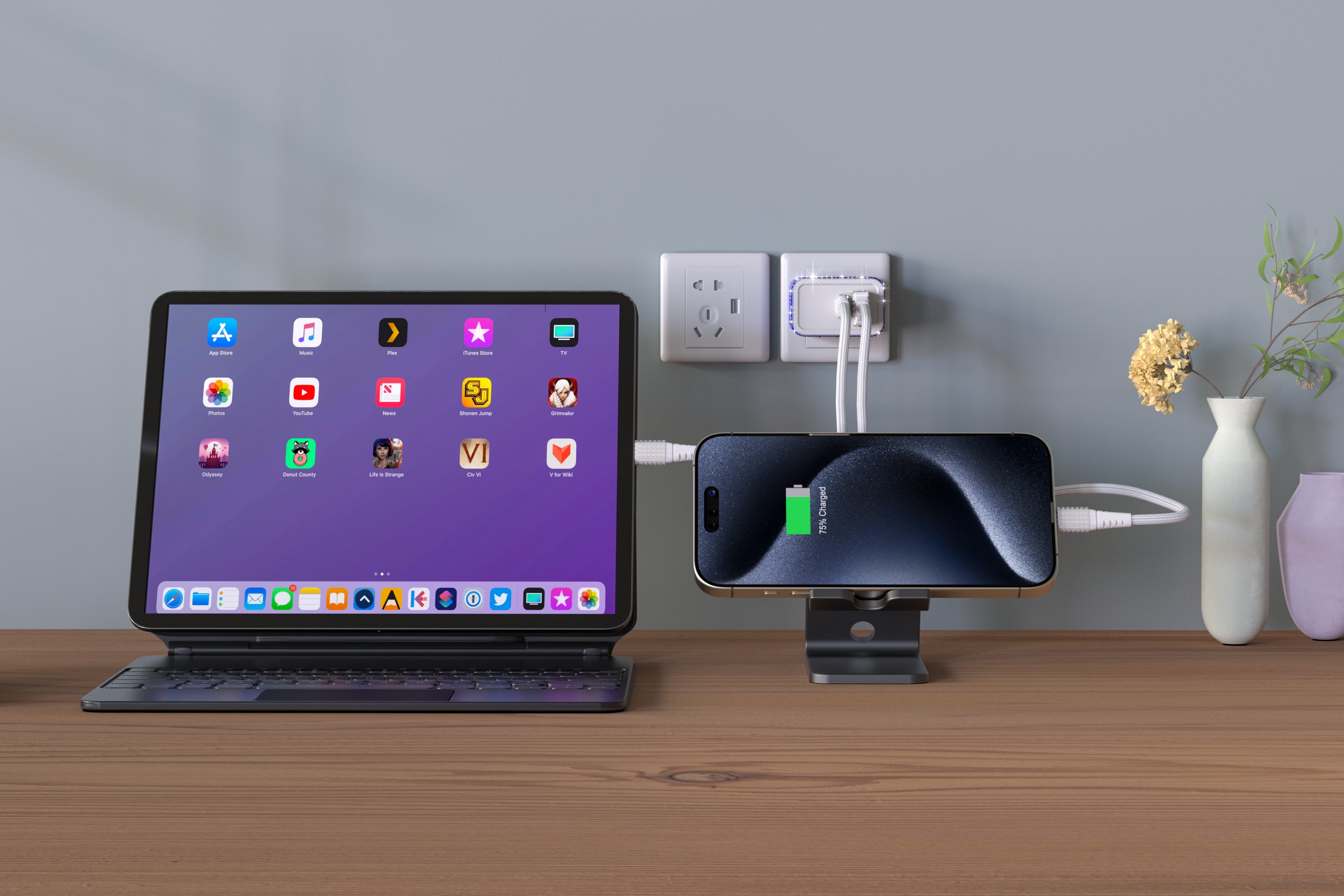 Bling Fast Wall Charger With For Iphone/Android- Multi-Color