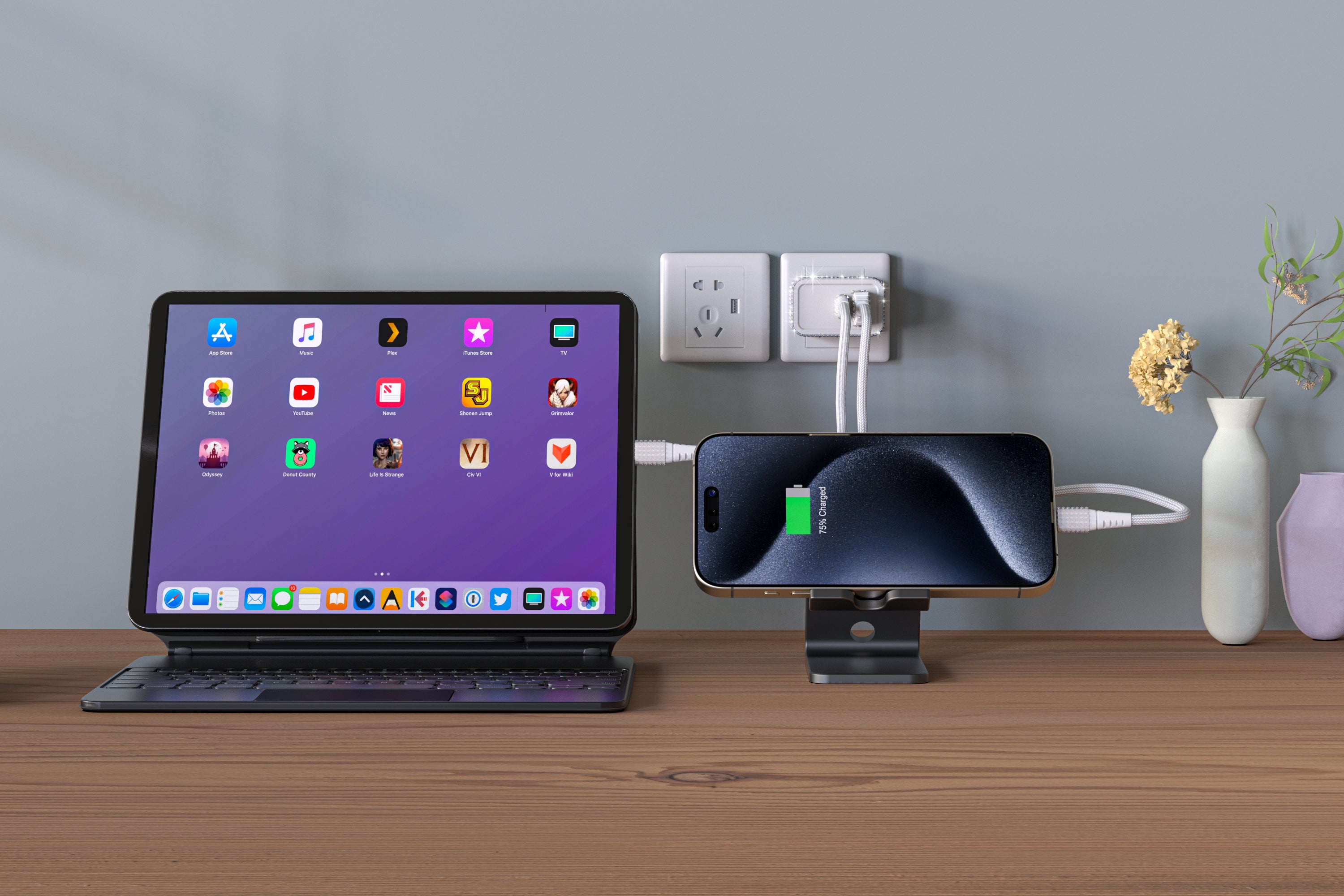 Bling Fast Wall Charger With For Iphone/Android- Multi-Color