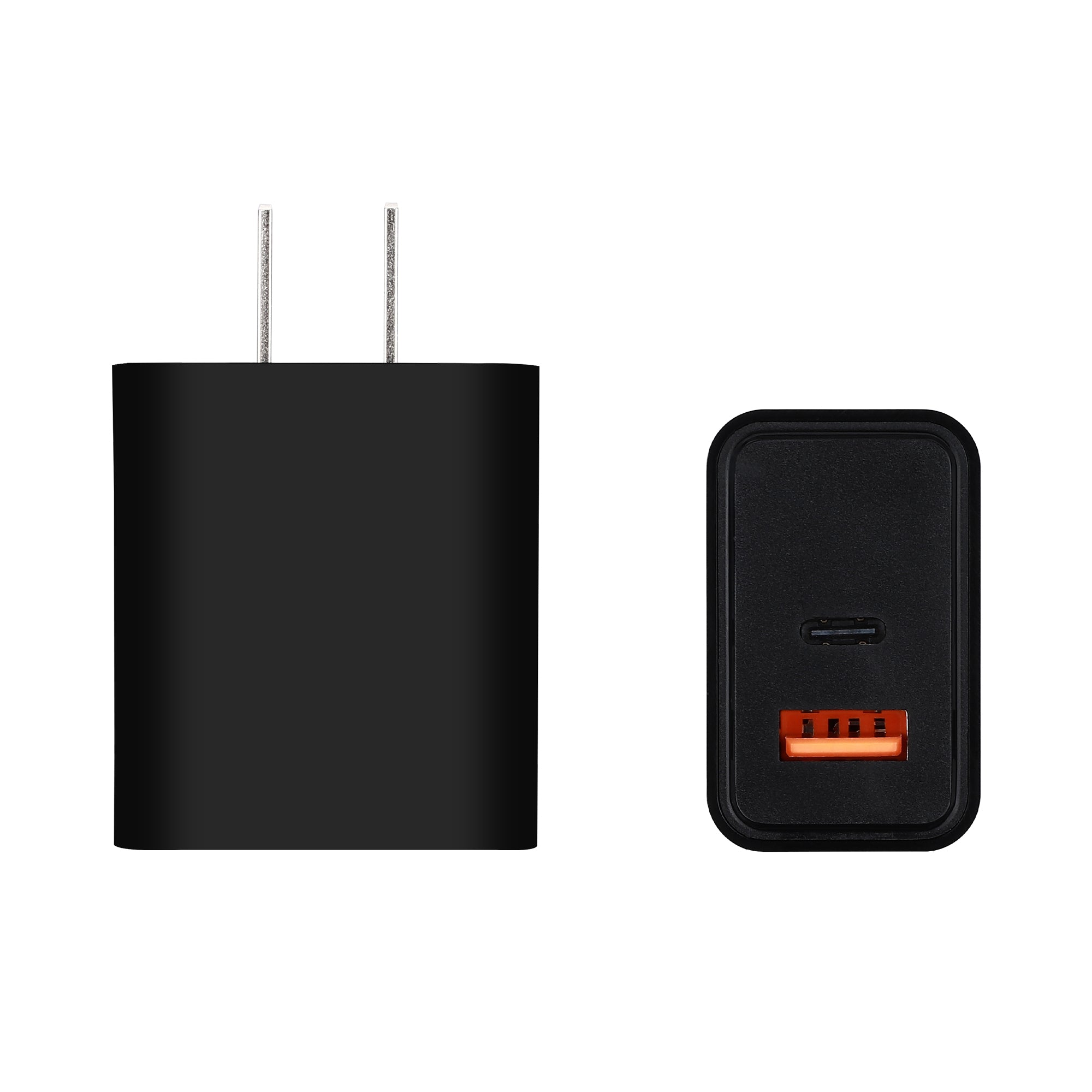2-Pack PD 20W 2-Port USB-C Wall Charger - Black & White