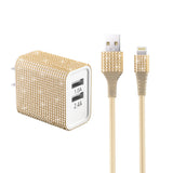 Tech Mod Bling Dual USB Wall Charger with Lightning Cable - 6ft