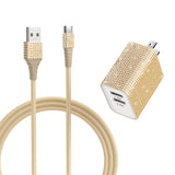 Tech Mod Bling Dual USB Wall Charger with USB-C Cable - 6ft
