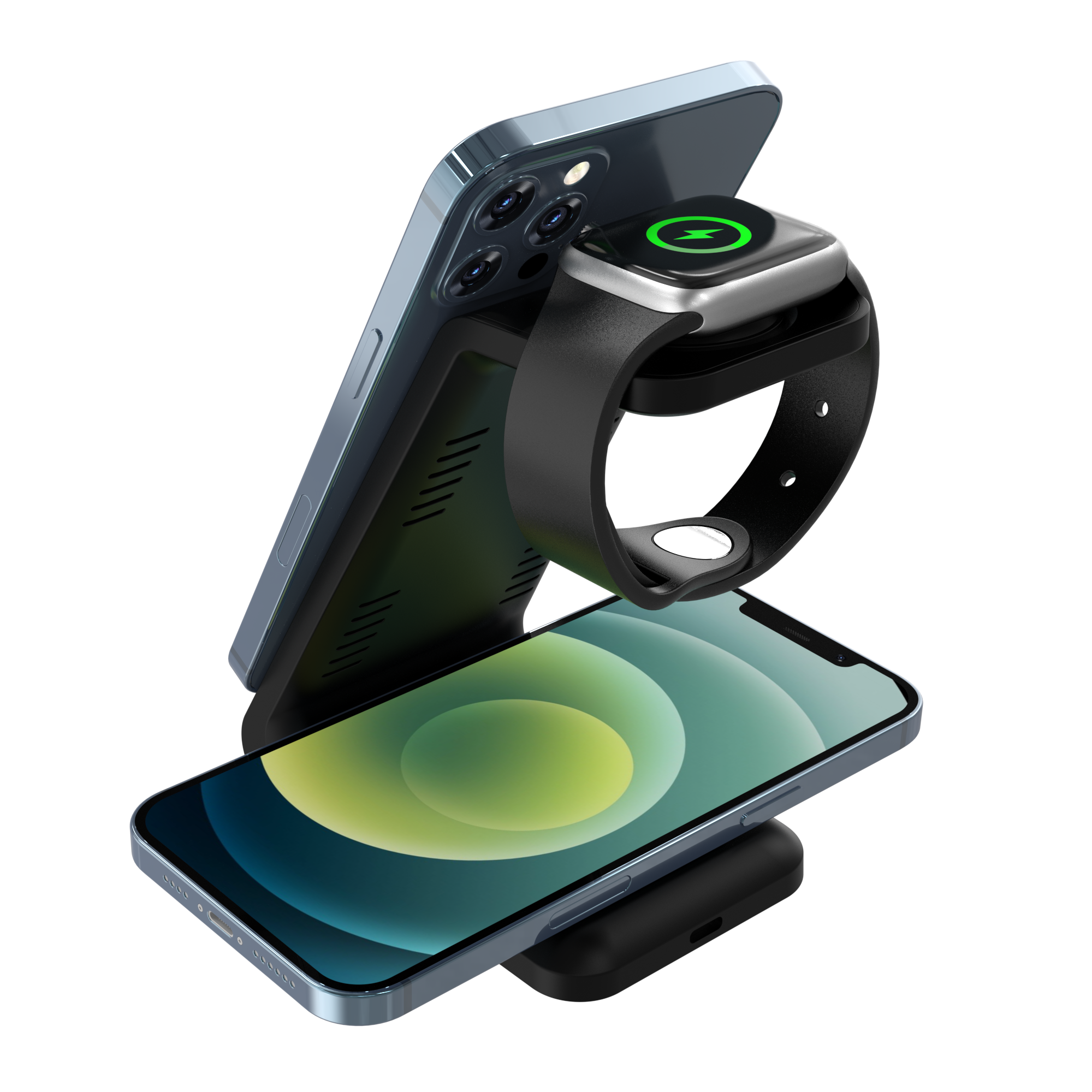 Fast 3in1 Charging Station for iPhone, Apple Watch & Airpods