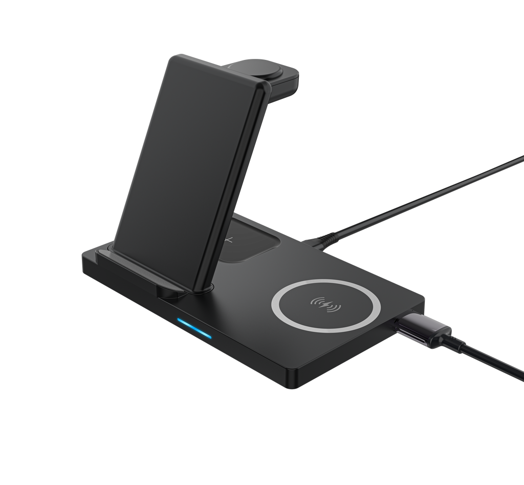 LAX Gadgets 5-in-1 Wireless Fast Rapid Charging Stand For Iphone/Ipad, Airpods and Watch Bands