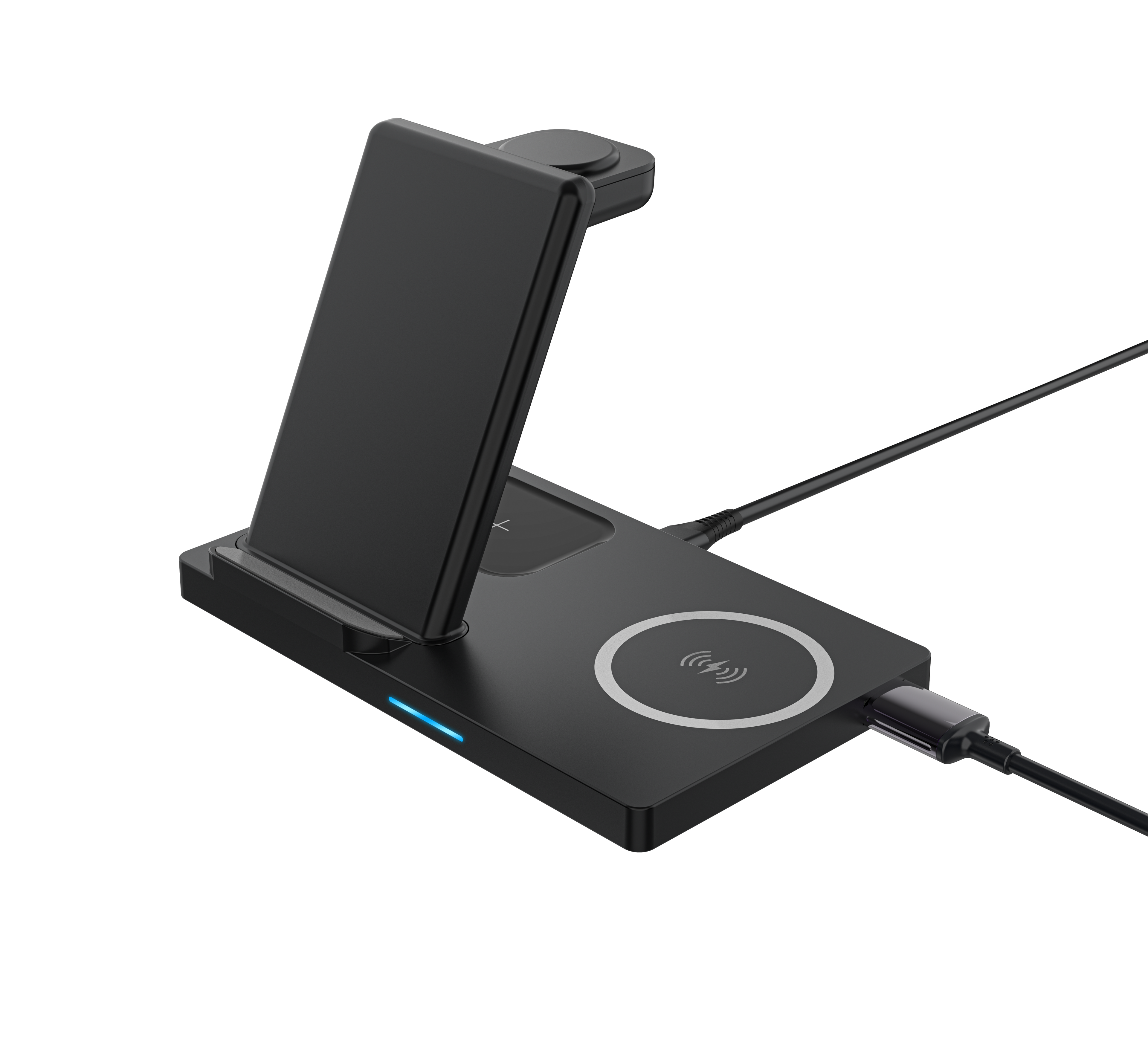 LAX Gadgets 5-in-1 Wireless Fast Rapid Charging Stand For Iphone/Ipad, Airpods and Watch Bands